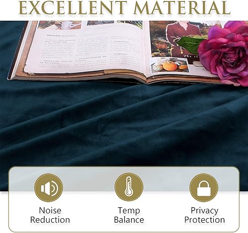 Miniatura 305 de StangH Cortinas verdes de terciopelo, cortinas extralargas para oscurecer la habitación del dormitorio, cortinas para sala de estar, cortina Verde