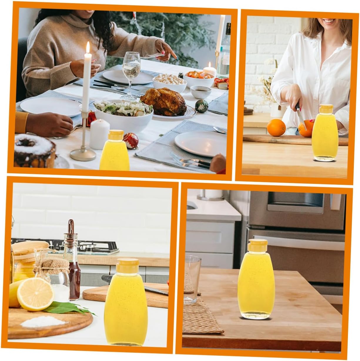 PRETYZOOM Honey Storage Jar 6pcs Plastic Honey Bottles Portable Food Organizer Candy Canister Leakproof