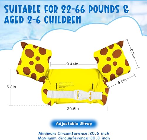 Miniatura 3 de Toddler Swim Vest 30-50 Lbs Jackets for Kids 2-6 Years Old Swim Vests for Boys and Girls, Baby Toddler Arm Floaties Swiming Jacket for Pool and Beach