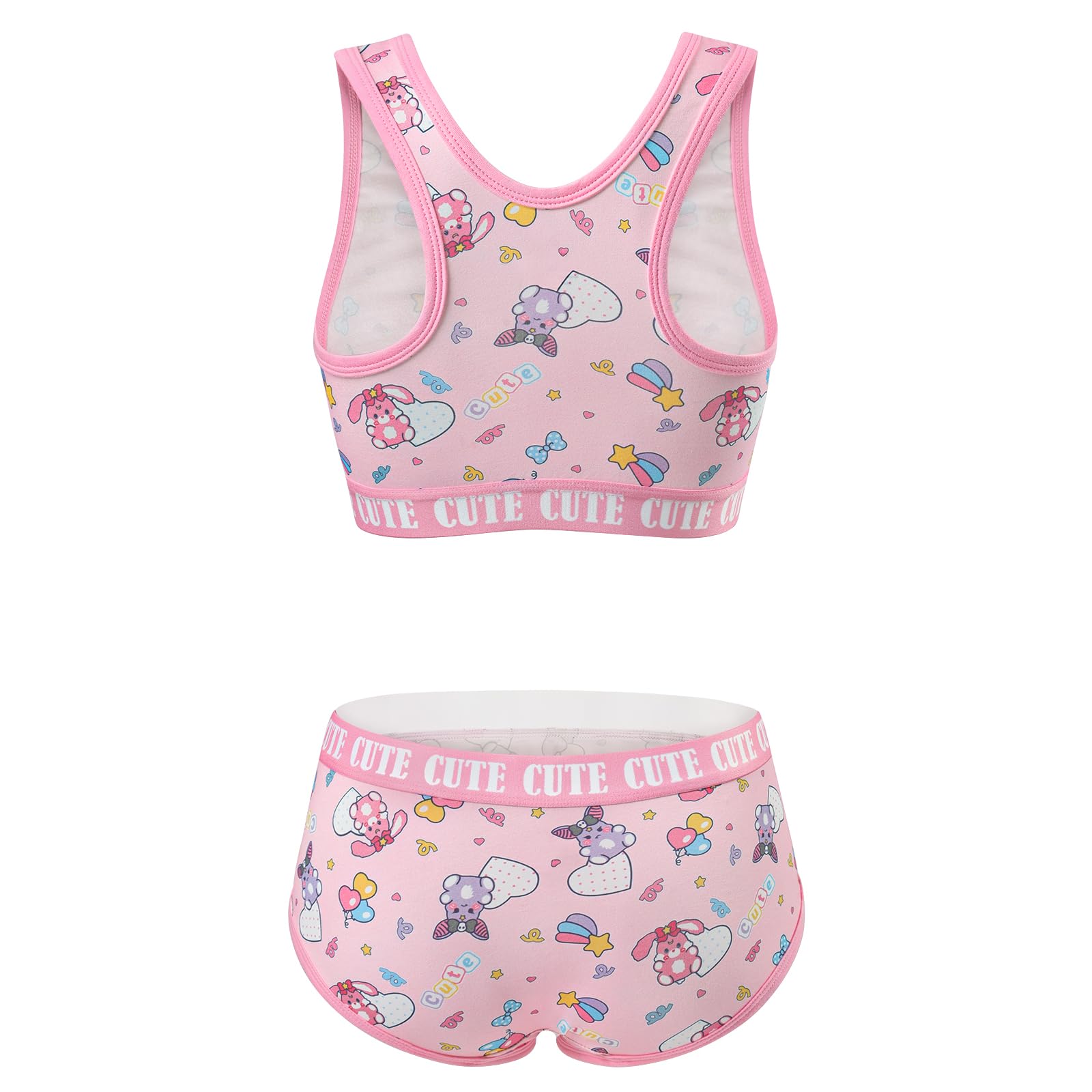 LittleForBig Conjunto de ropa de mujer de algodón Camisola y bragas Loungewear Usagi Bralette