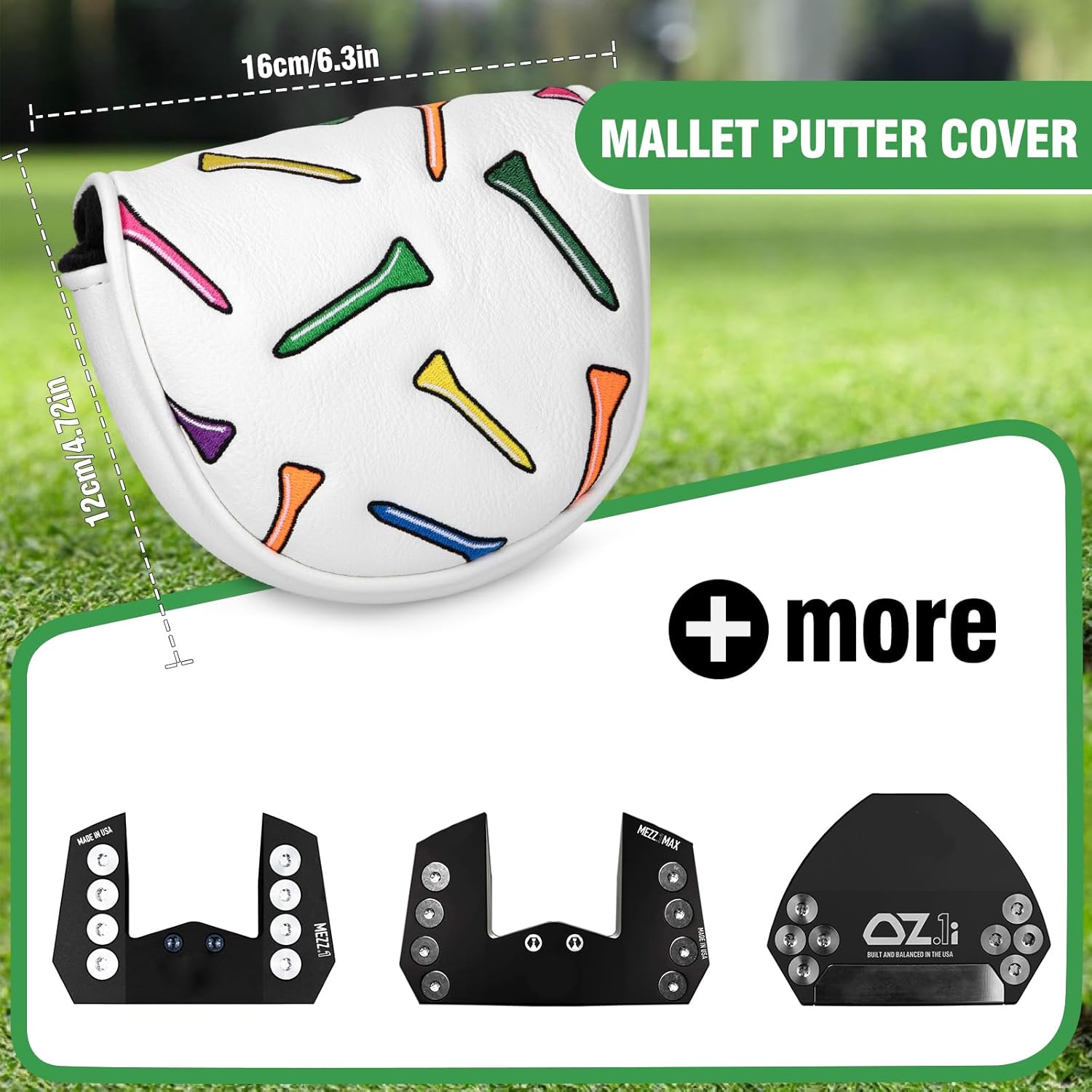 Golf Club Covers Colorful Tee Driver Cover Fairway Wood Headcover Hybrid Cover Leather 3 Wood Headcovers Mallet Putter Headcover Blade Putter Cover for Most Brands