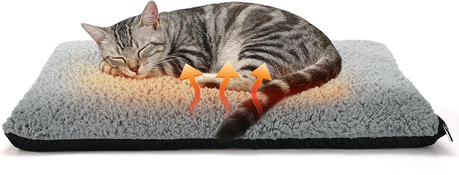 Alphatool 1.6 Thick Self-Warming Cat Bed - Pet Safe & Non-Electric, Washable Pet Heating Pads, Heated Mat for Indoor & Outdoor Cats, Small Dogs, 15.7 x 23.6in
