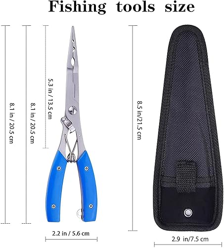 Miniatura 4 de Alicates de pesca multifuncionales mejorados, clip de pico de pescado, anillo de separación, juego de herramientas de pesca voladora, pesca en