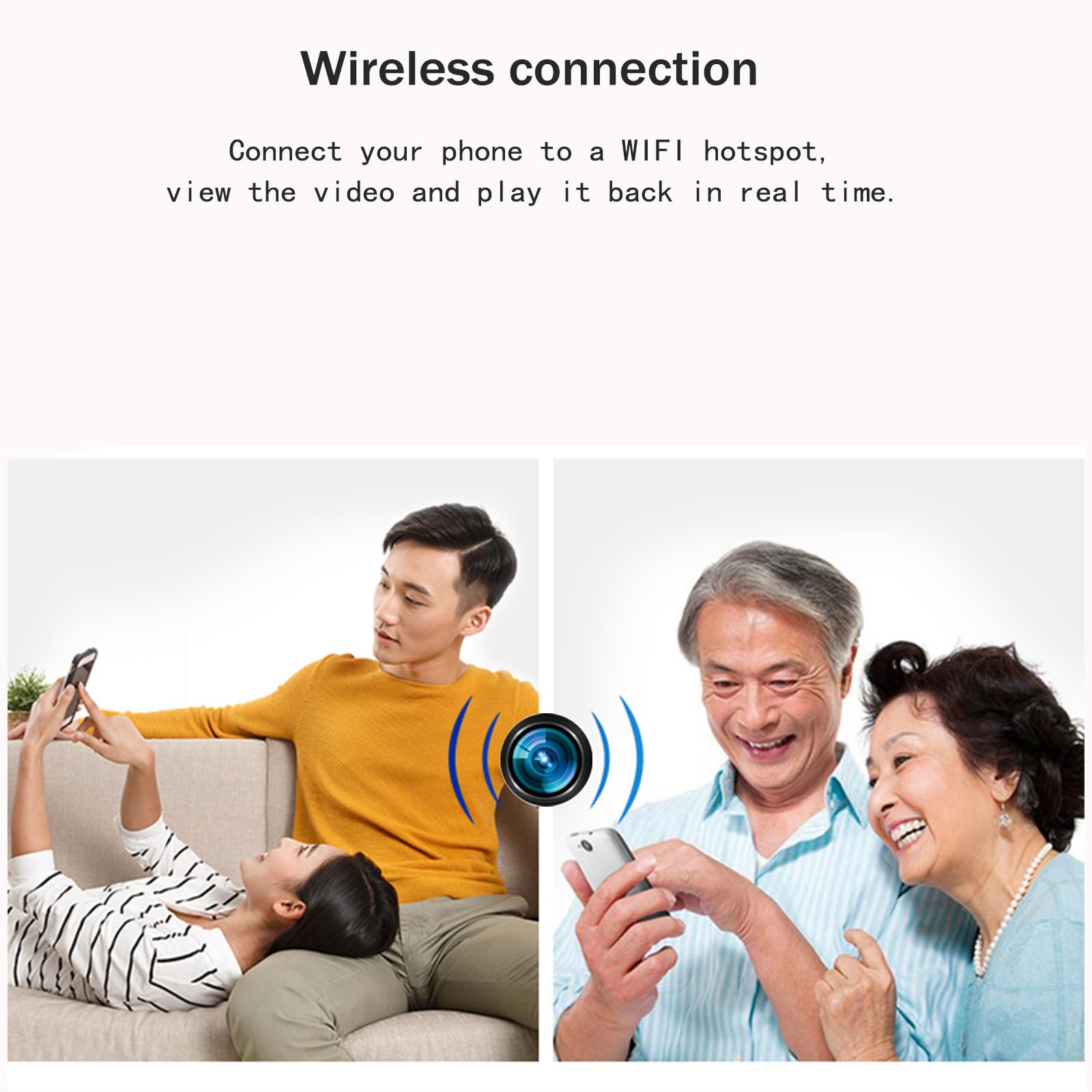 Mini Caméra Espion WiFi sans Fil 1080P Petite Détection de Mouvement Surveillance Invisible 2.4GHz