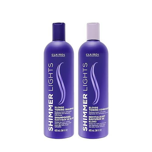 Miniatura 4 de Clairol Professional Shimmer Lights Purple Shampoo & Conditioner  Neutralizes Brass & Yellow Tones  For Blonde, Silver, Gray & Highlighted
