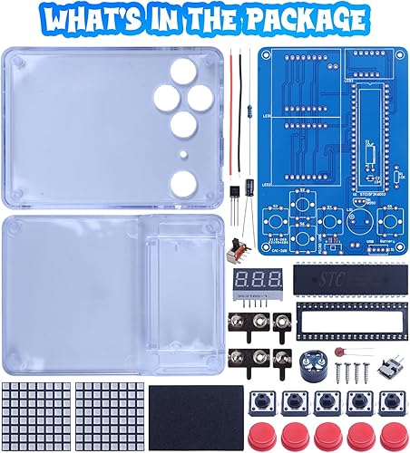 Miniatura 6 de PEMENOL Kit de soldadura de juego de bricolaje para principiantes, 4 juegos retro proyecto de electrónica STEM con brillo ajustable, interruptor de
