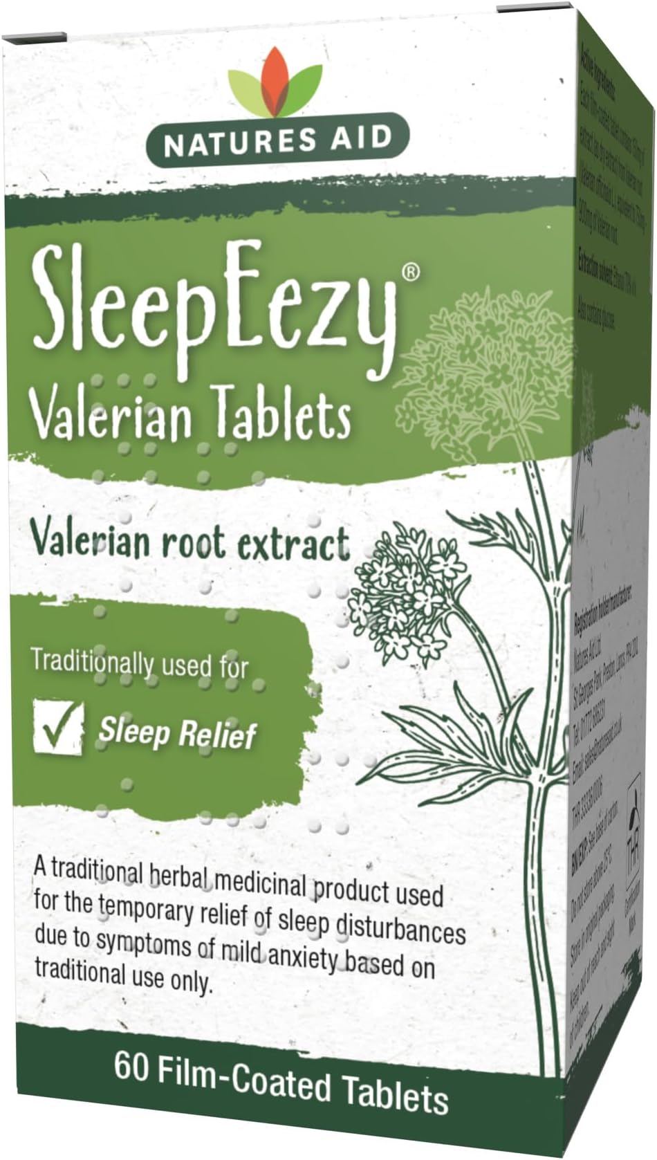 SleepEezy Valerian Root Tablets, Relief of Sleep disturbances, Vegan 60 Tablets
