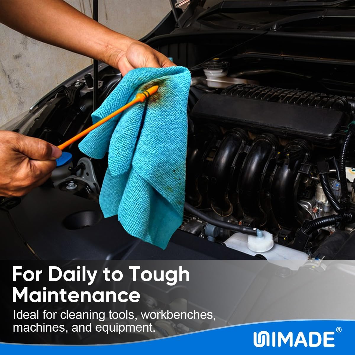 Microfiber Cleaning Cloth, 50PK Reusable Shop Rags Bulk Microfiber Cleaning Cloth Lint Free Cleaning Towels for Car Kitchen Automotive Bar Mechanic Restaurant Garage, 11.5"x11.5", Multicolor - Image 4