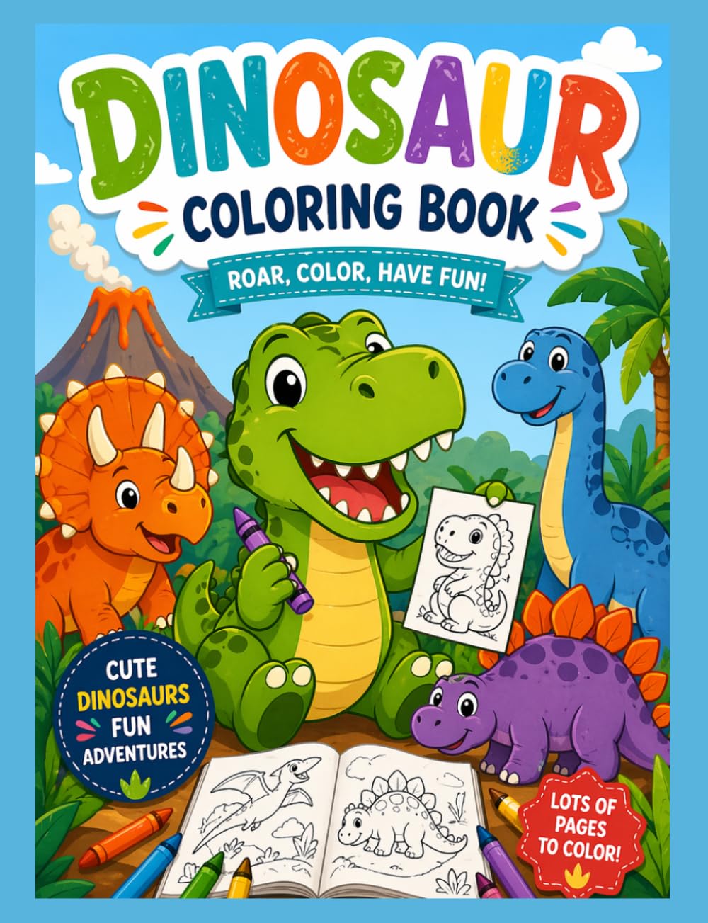 Dinosaur coloring book (Coloring books for kids)
