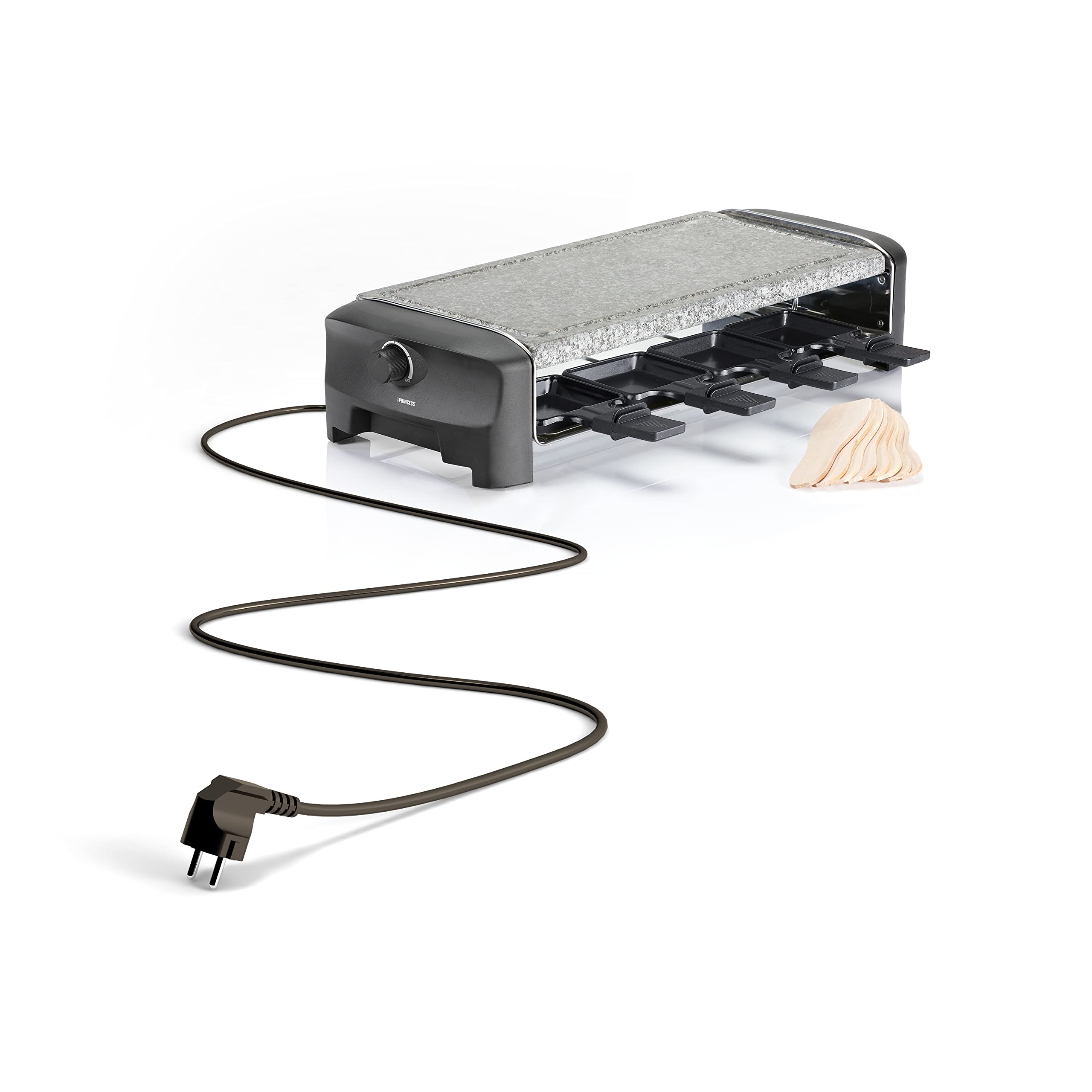 Princess Raclette 162830 Grill Kamienny – Dla 8 Osób z 8 Patelniami I Regulowanym Termostatem