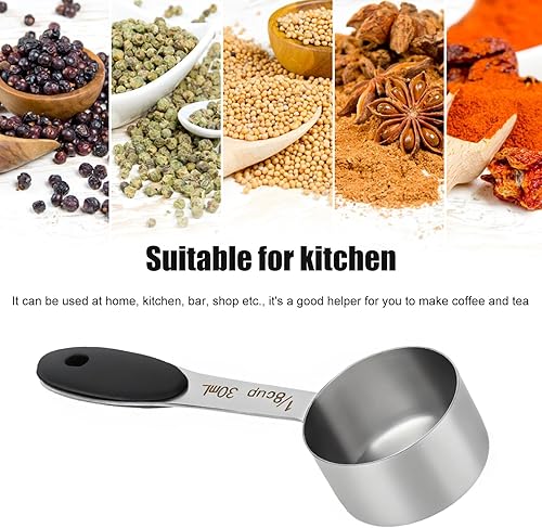 Miniatura 3 de Cuchara de café de 18 taza de 1.0 fl oz, taza medidora de café de acero inoxidable, cucharada de medición con mango cómodo, para café en grano,