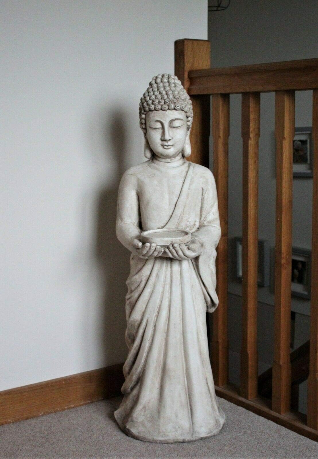 HH Home Hut Garden Buddha Ornament Thai Zen Standing Large Ceramic Outdoor Decor 90cm