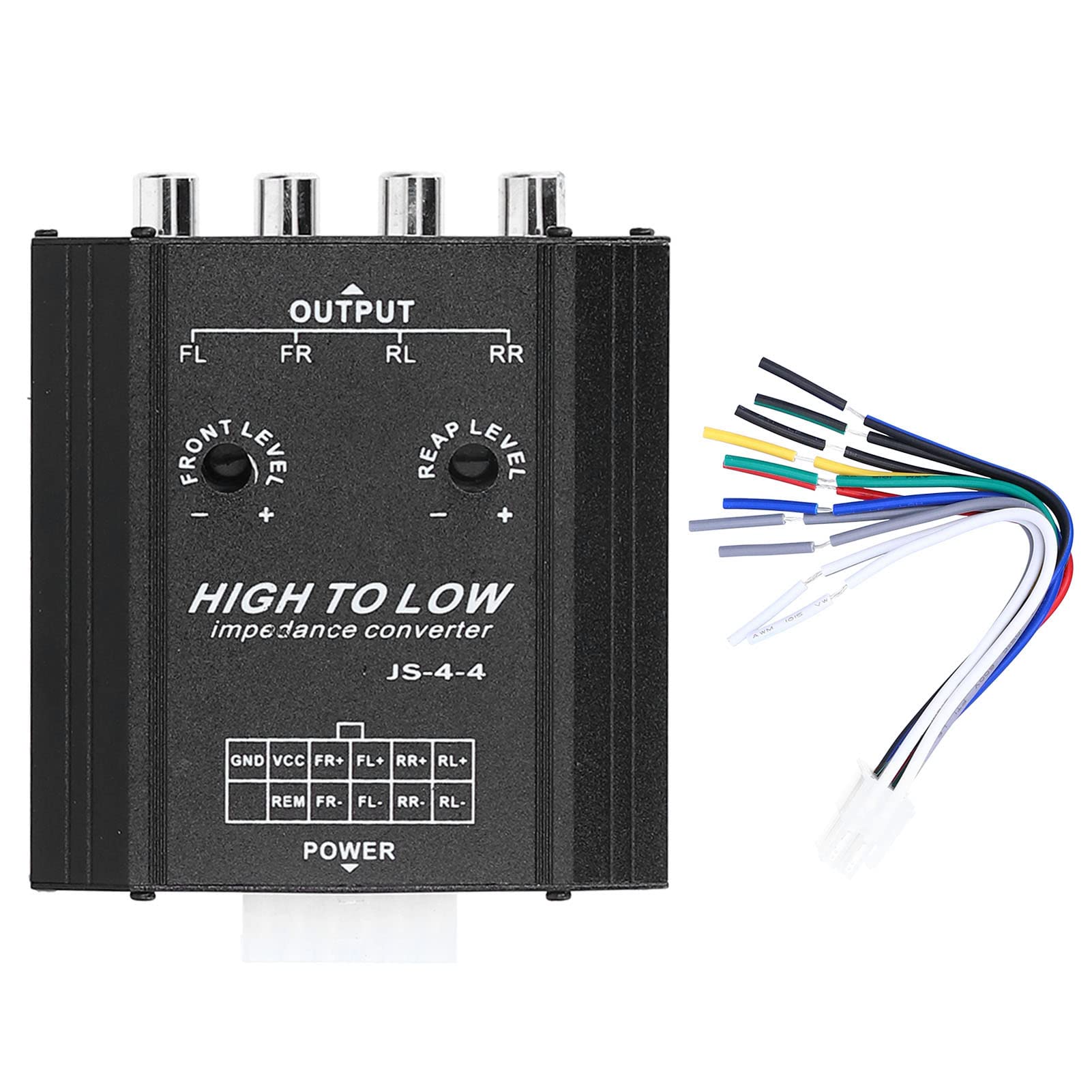 Convertidor de Audio, Mejor Sonido Premium 4 Canales Impedancia Alta a Baja Filtro Frecuencia, Mejorador Sonido Automotriz Instalación Fácil 12V for Conductores Diarios Viajes Largos
