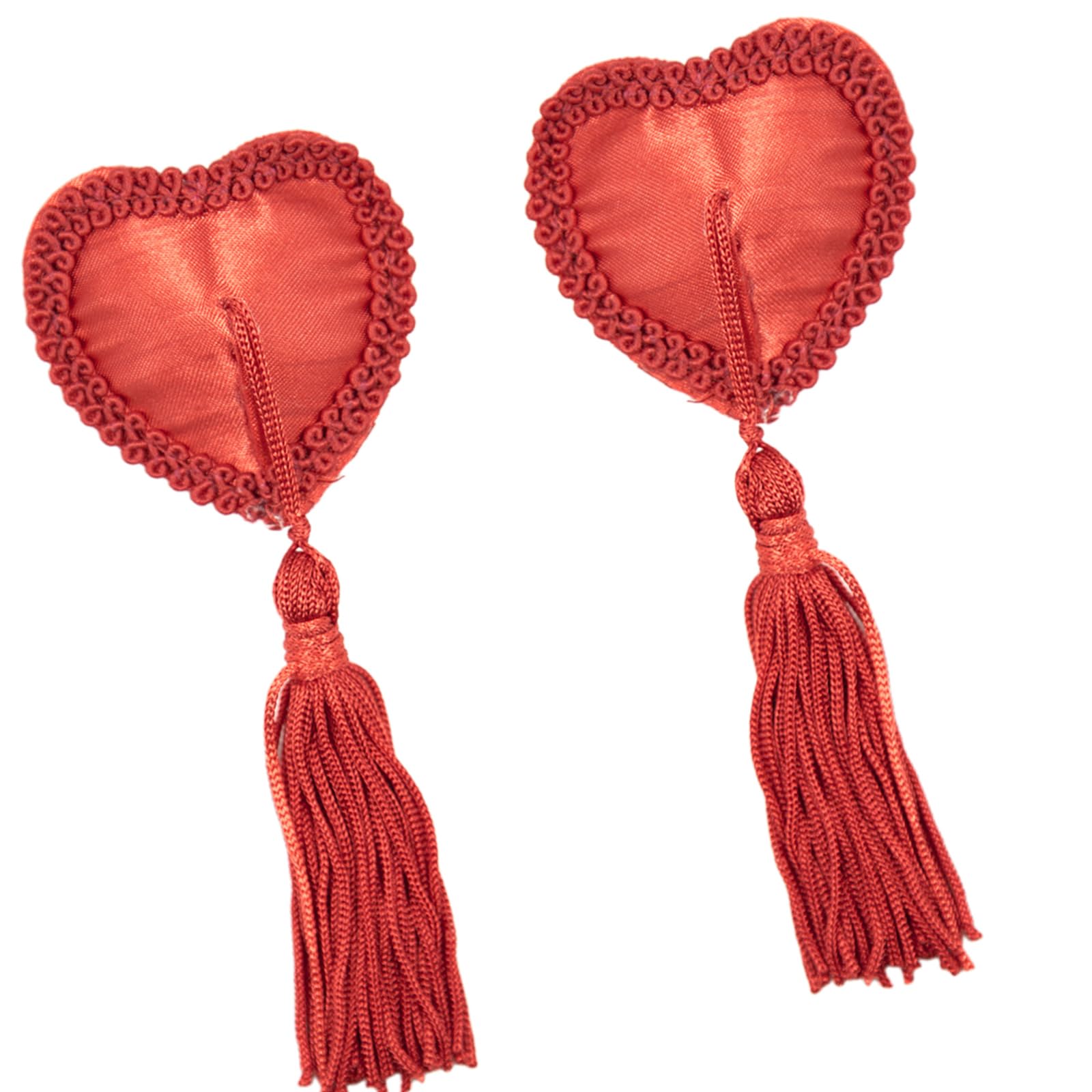 Misuvrse Unisex Red Reusable Nipple Covers Pasties Stickers Sequins Tassels Sticky Breast Petals Covers For Women Girls Gifts Pasties Nipple Stickers