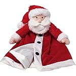Bearington Red Santa Christmas Loveys for Babies - 15 Soft and Cuddly Baby Security Blanket with Satin Trim - Adorable Lovies for Baby Girls and Boys - Cute Toy and Holiday Snuggle Buddy for Newborns