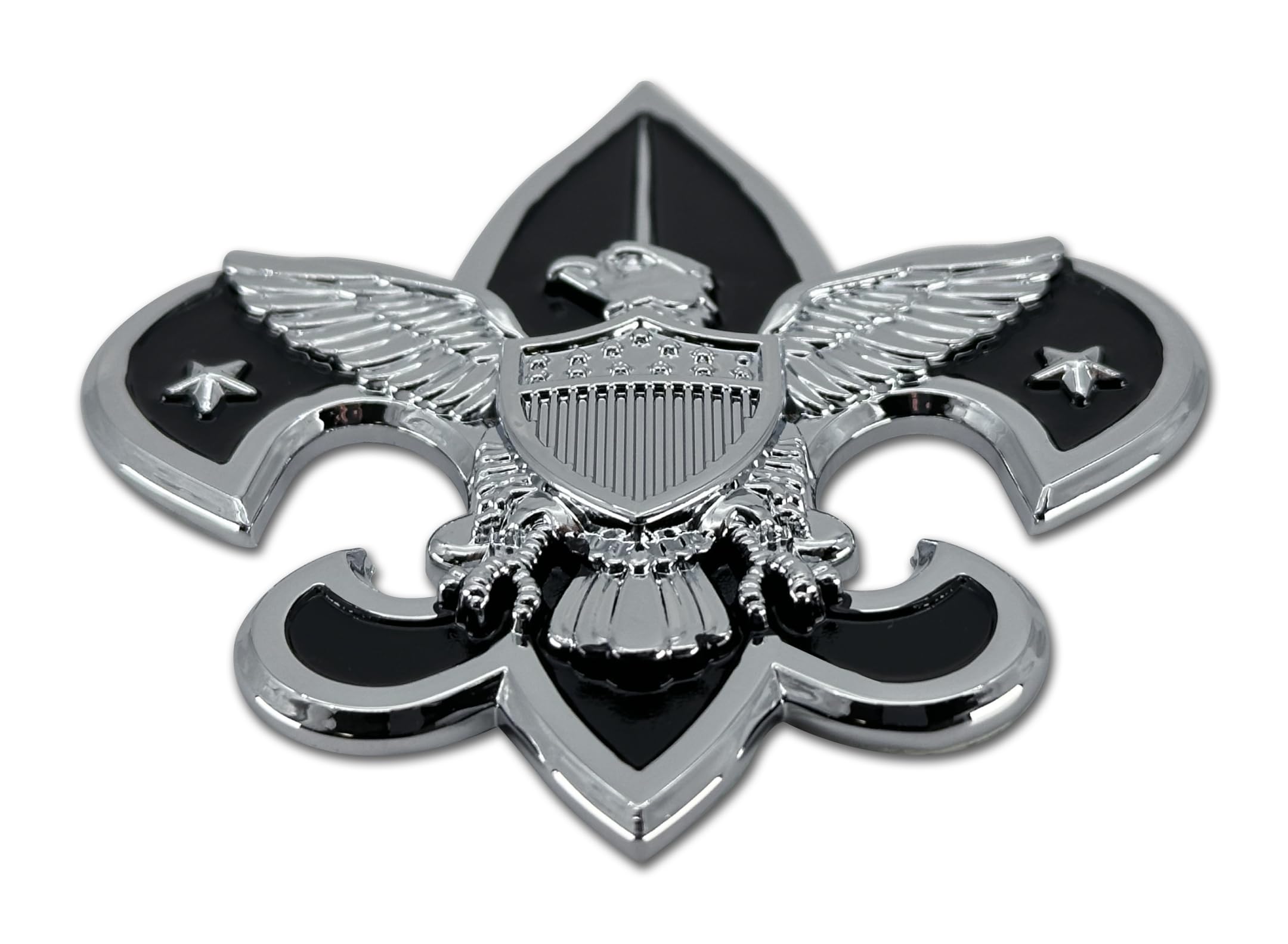 Elektroplate Officially Licensed Boy Scouts of America Chrome and Black All Metal Emblem for Cars, Trucks, and All Auto | Universal Fit | Weatherproof