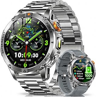 Military Smart Watch for Men,1000mAh,IP68,LED Flashlight