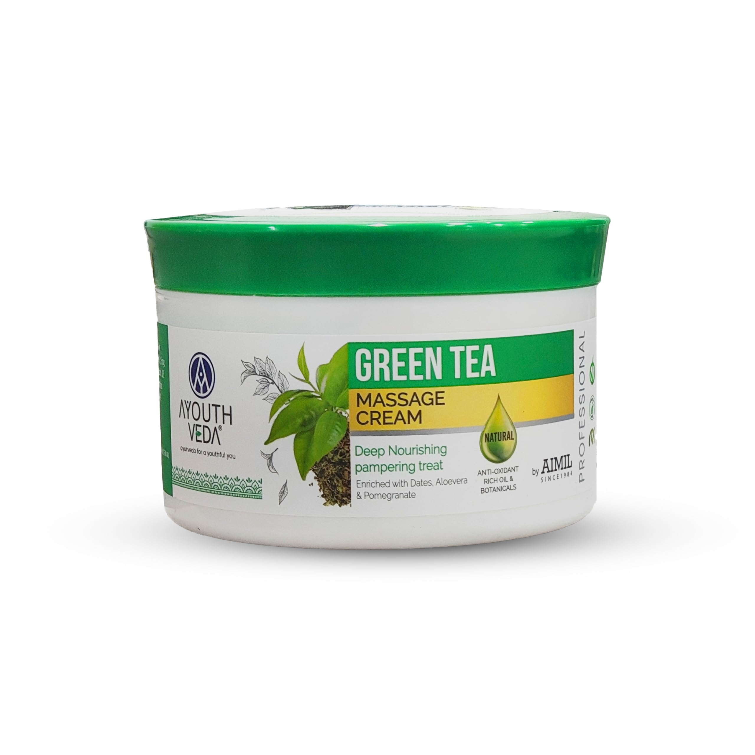 Ayouthveda Green Tea Massage Cream for Deep Nourishing Skin Pampering Treat| Smoothens & Softens Skin|for both men and women|All skin types(500g) 2