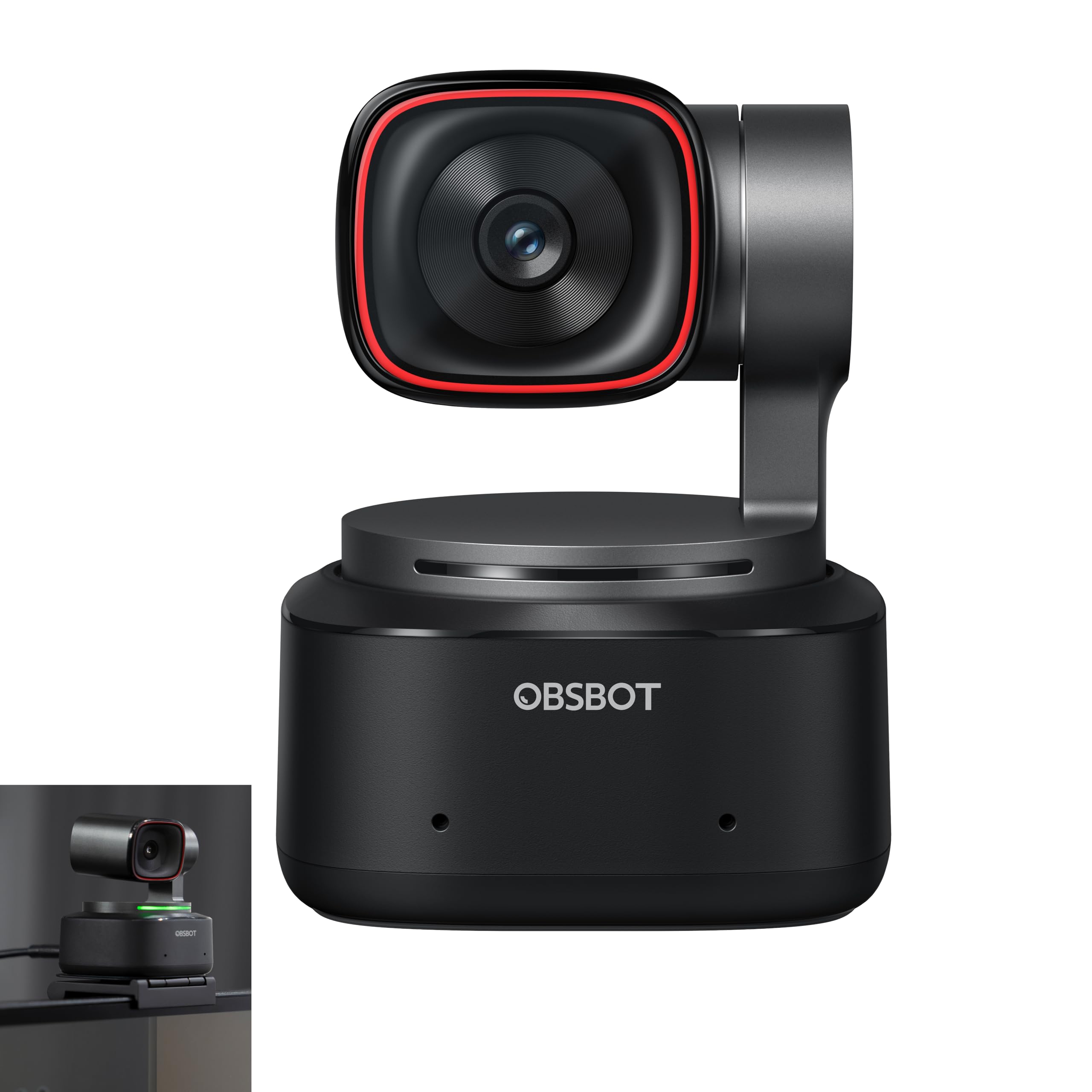 OBS~BOT Tiny 2 Webcam 4K com Controle de Voz PTZ, Câmera Web Cam