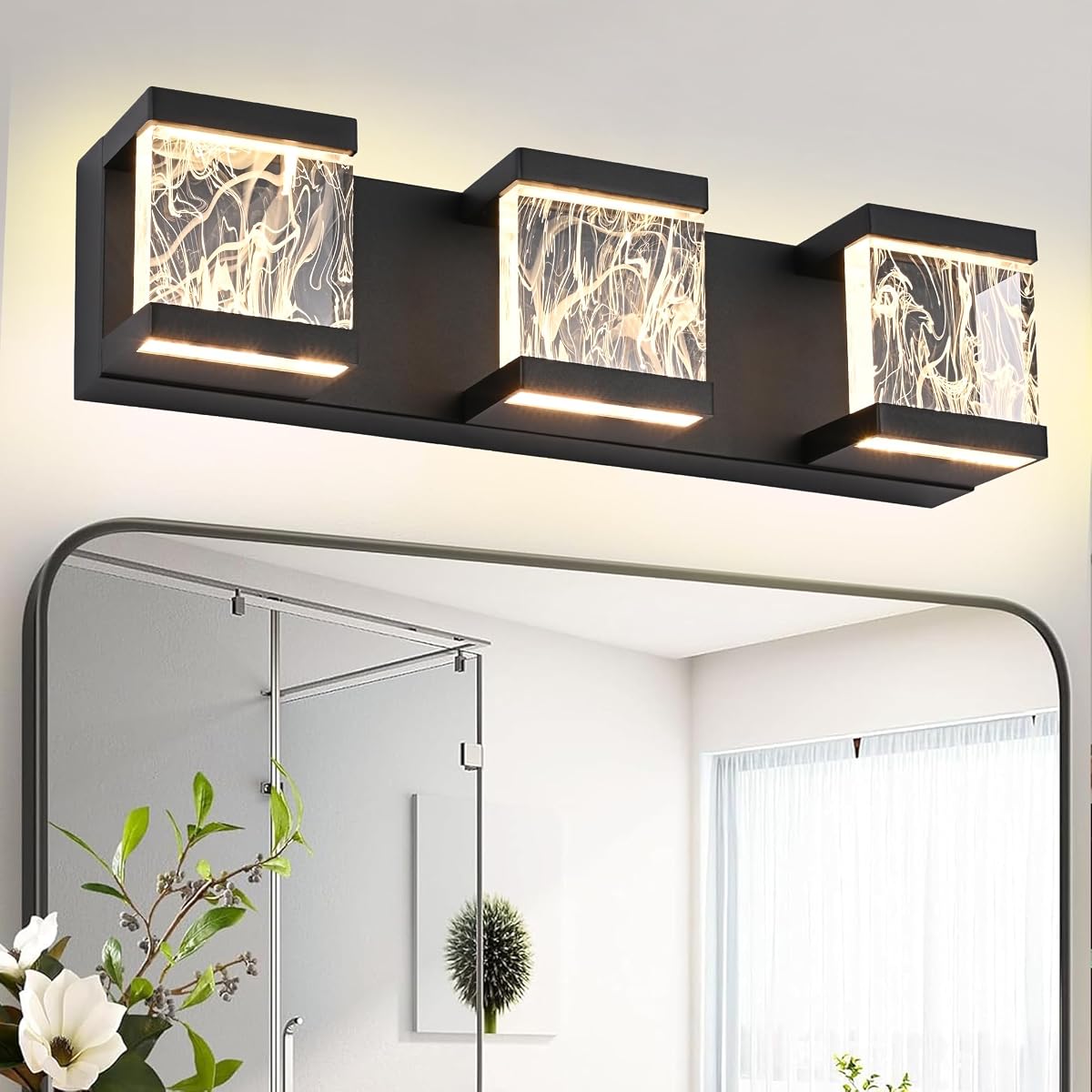 MELUCEE Modern LED Bathroom Lights Over Mirror 15W 3 Lights LED Vanity Light
