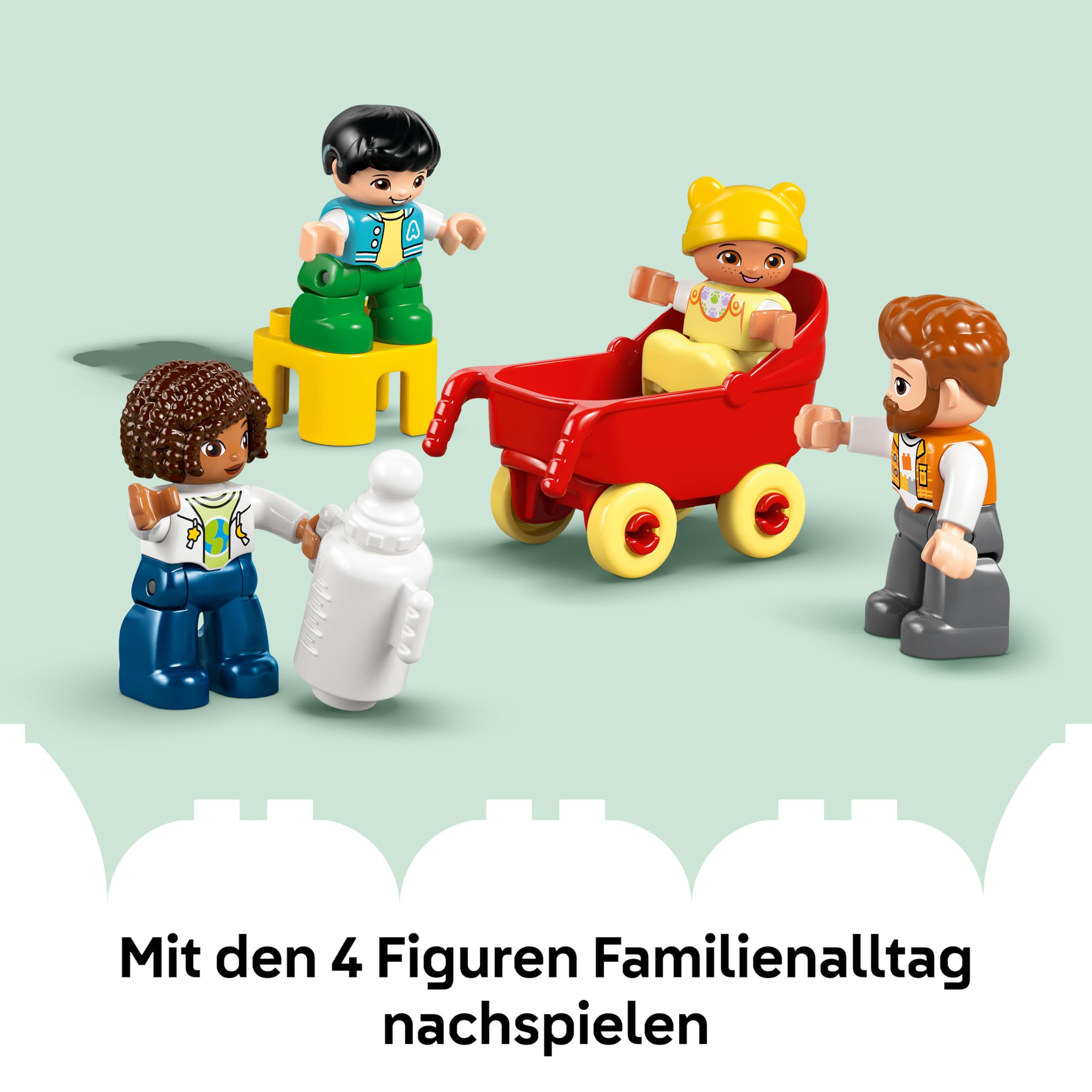 LEGO DUPLO 3-in-1 Modernes Familienhaus mit Figuren - Kleinkinder Lernspielzeug für Feinmotorik - Montessori Spielzeug mit Puppenhaus Zubehör - Geschenk für Mädchen und Jungen ab 2 Jahren - 10470