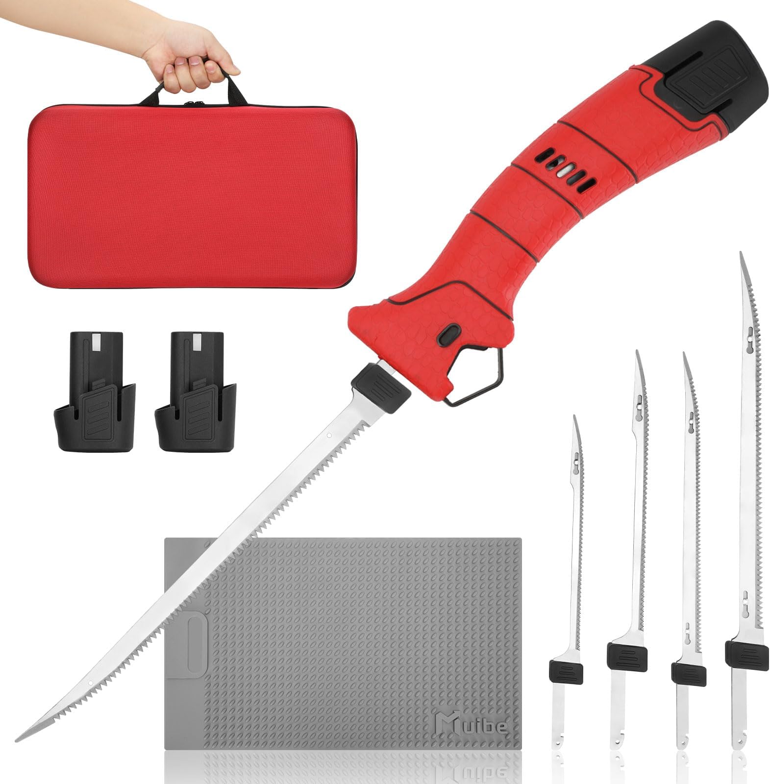 WORKPRO 12V Cordless Electric Fillet Knife with 8'' and 10