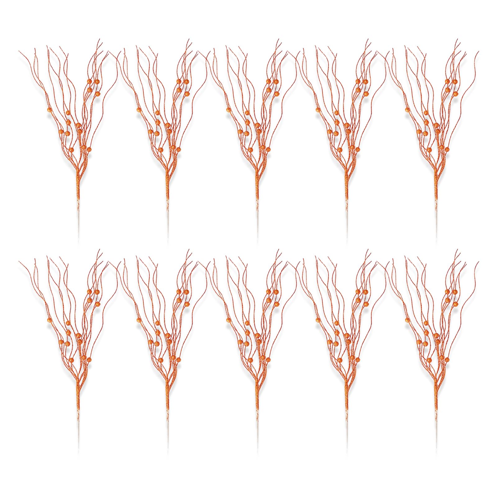 Elnwnnkc B 10Pieces Synthetic Ranch Glittering Christmas Picks Artficial Flower Leave For Holiday Floral Arrangements Sparkling Christmas Tree Picks