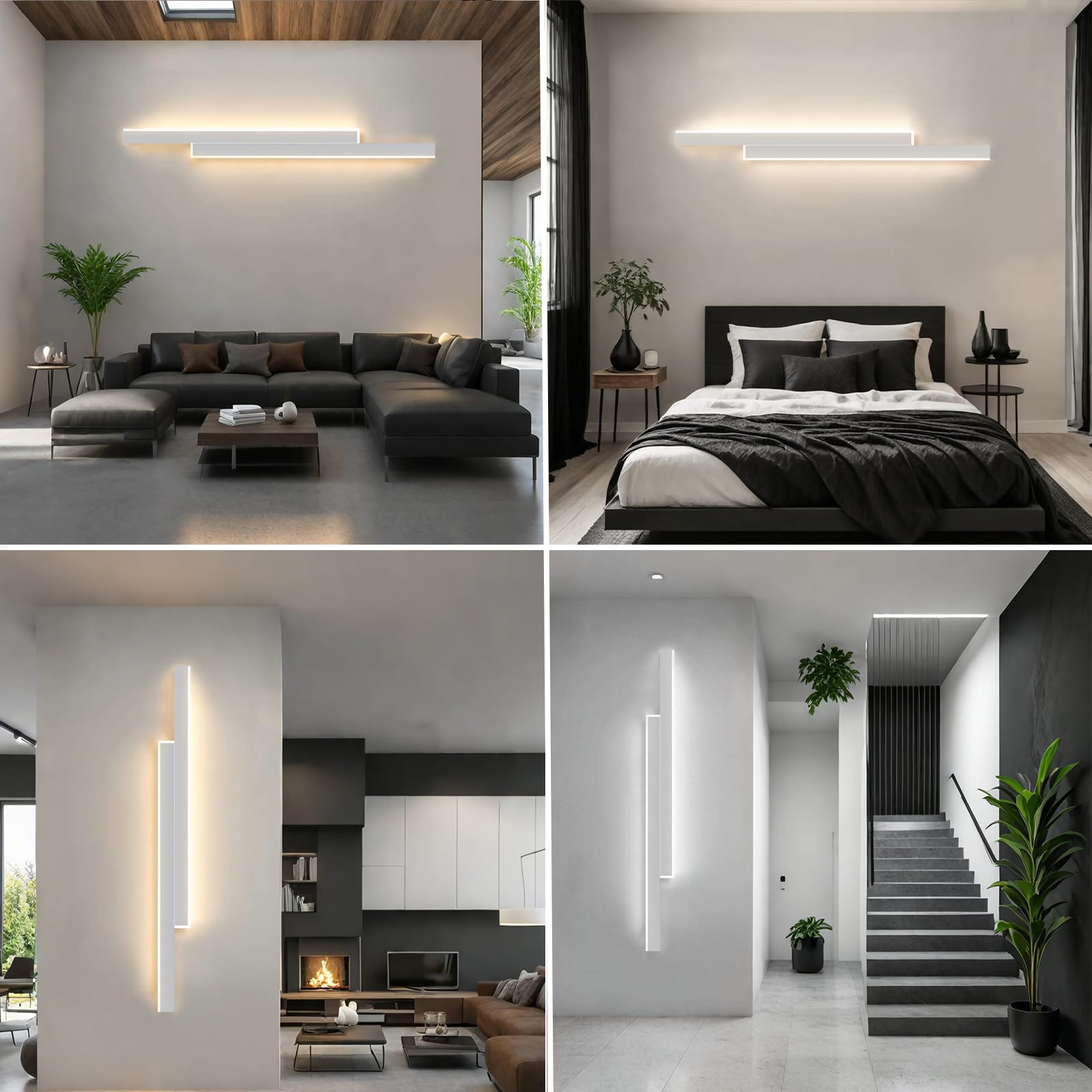 Applique Murale LED Intérieure 120CM/30W/3500LM avec Télécommande