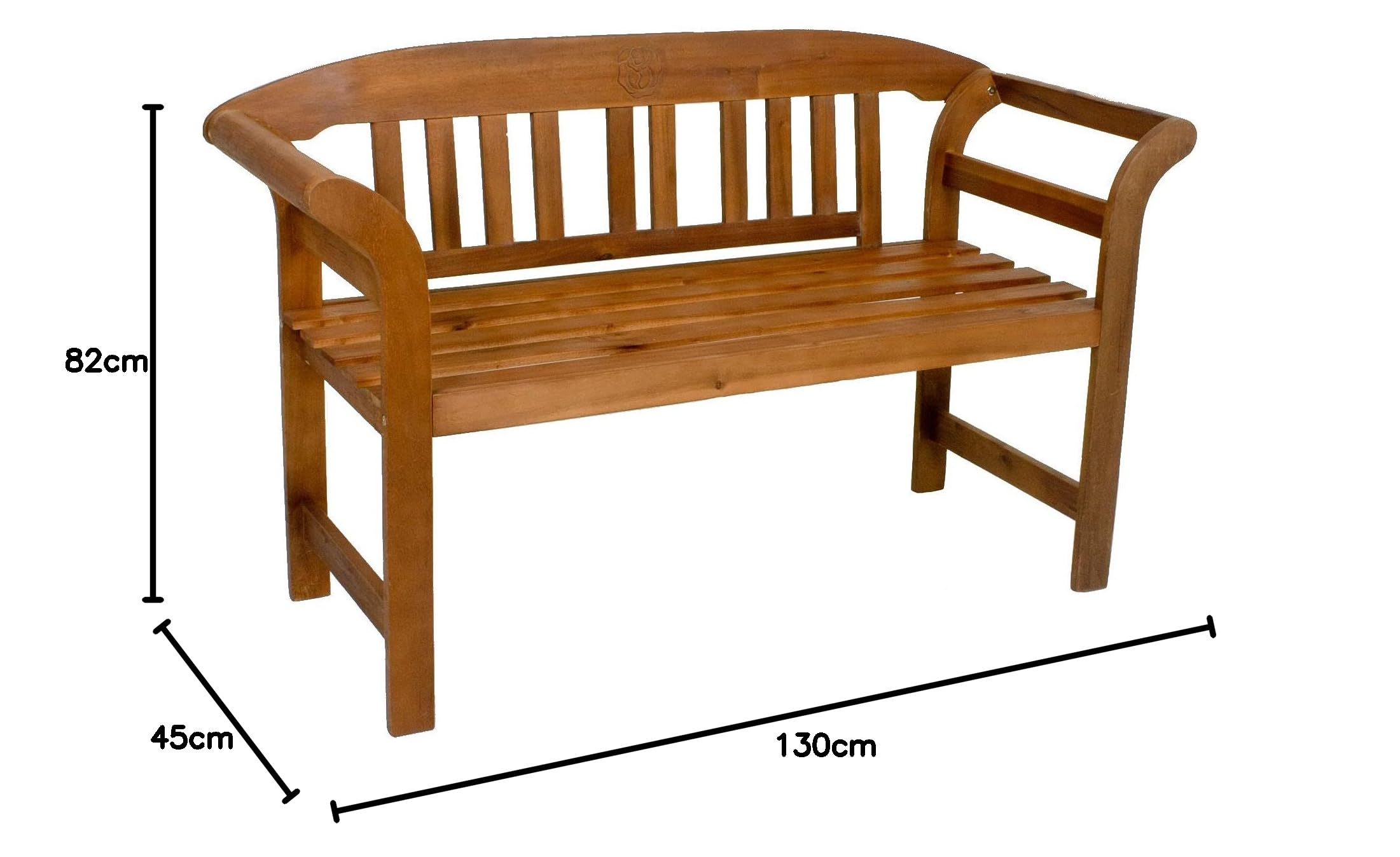 Spetebo Rosen Sitzbank Eukalyptus 2-Sitzer 130x82x45 cm