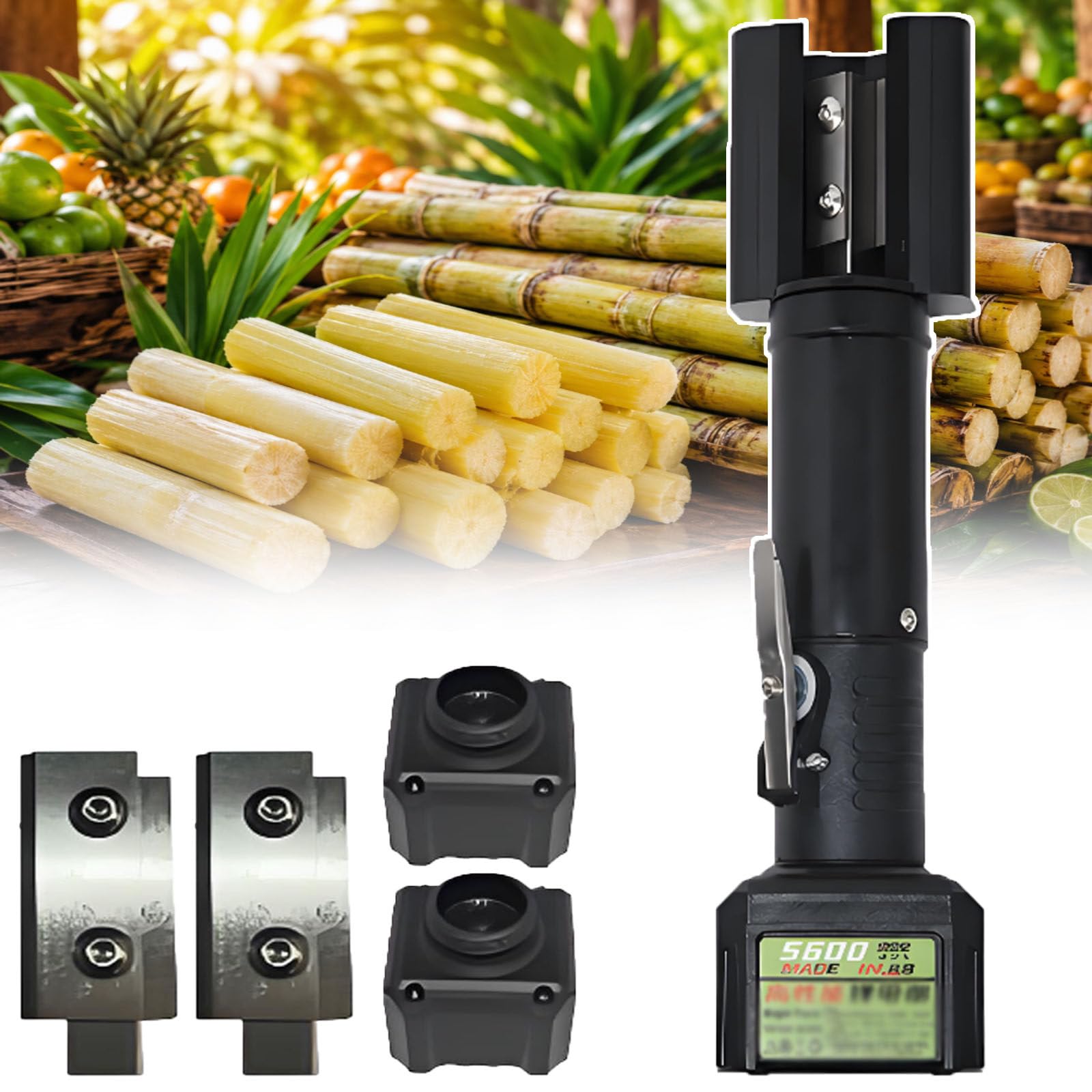smafoseedding Electric Sugarcane Scraping Machine, Automatic Sugarcane Peeler, Cordless Coconut Peeling Machine With 7500rpm Speed, 125w Motor For Street Vendors And Wet Markets 2electricity+2blade