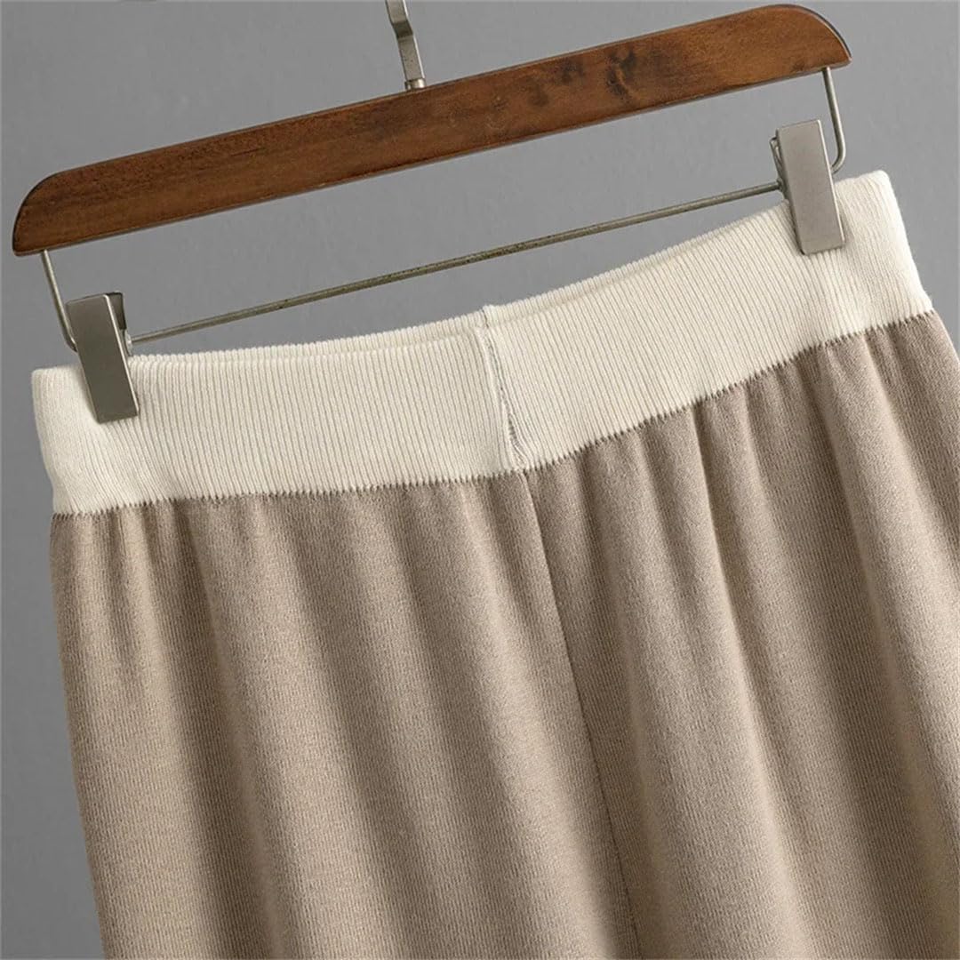 Maglione da donna con scollo a V Set di due pezzi Pullover Top allentati Abiti Chic Baggy Pantaloni della tuta a vita alta Vestito coreano