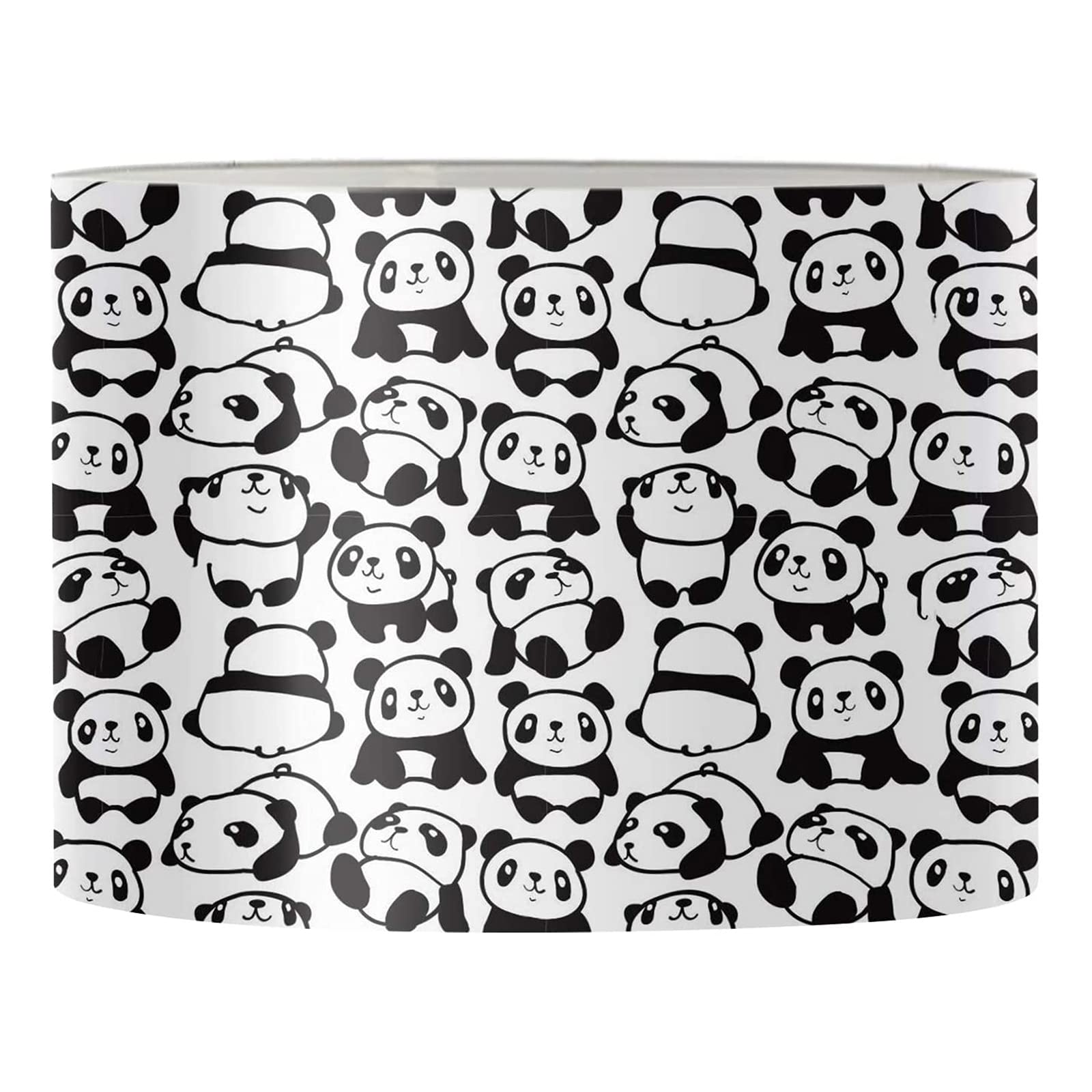 Jeiento Large Lamp Shades Drum Big Lampshades for Table Lamp and Floor Light Cute Panda Print for Boys Girls Room Size 17" x 10.4"