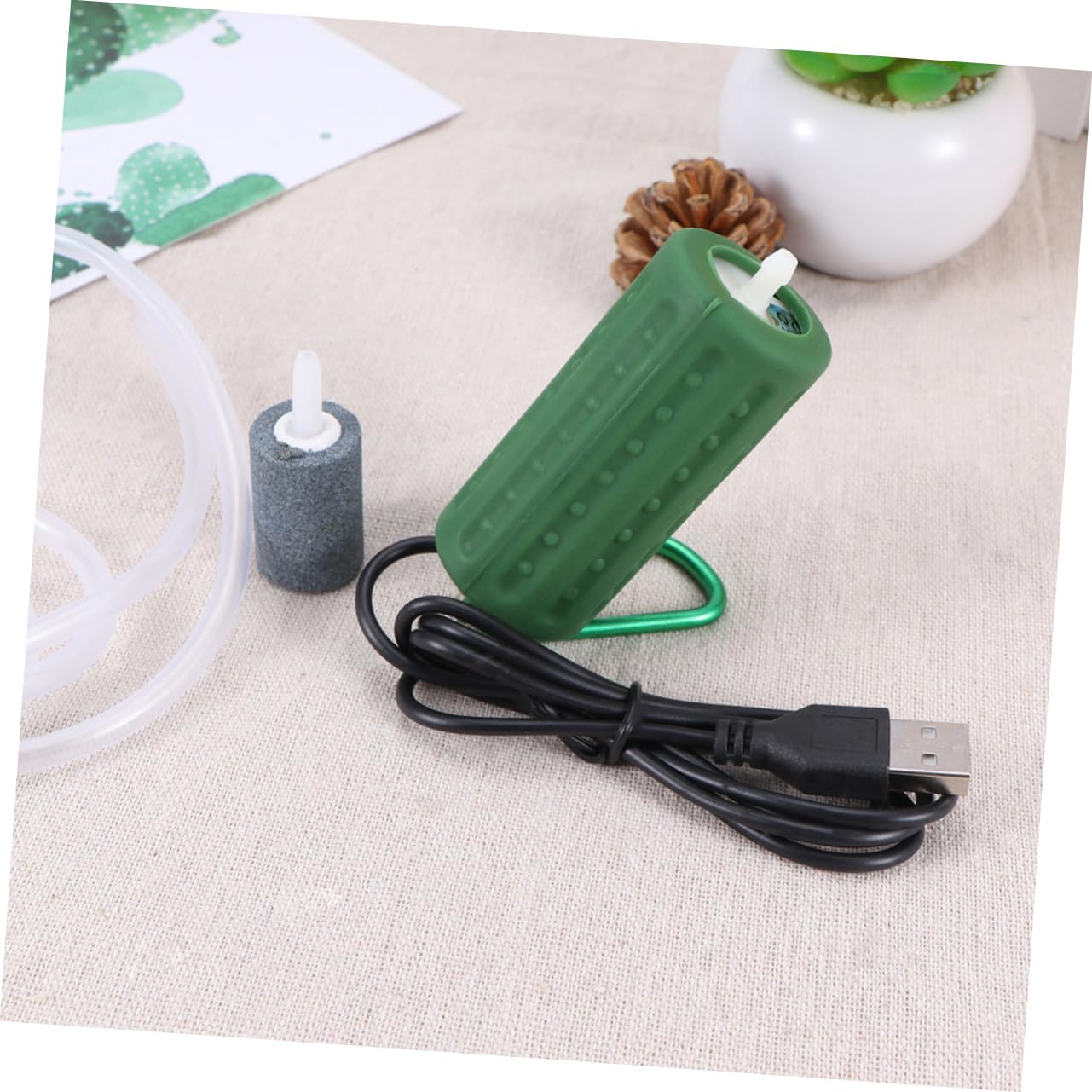 Tanque De Peces Acuario De Oxígeno USB De Tanque De Peces Batería Portátil De Oxígeno USB Portátil Acuario De Piedra Batería del Tanque De
