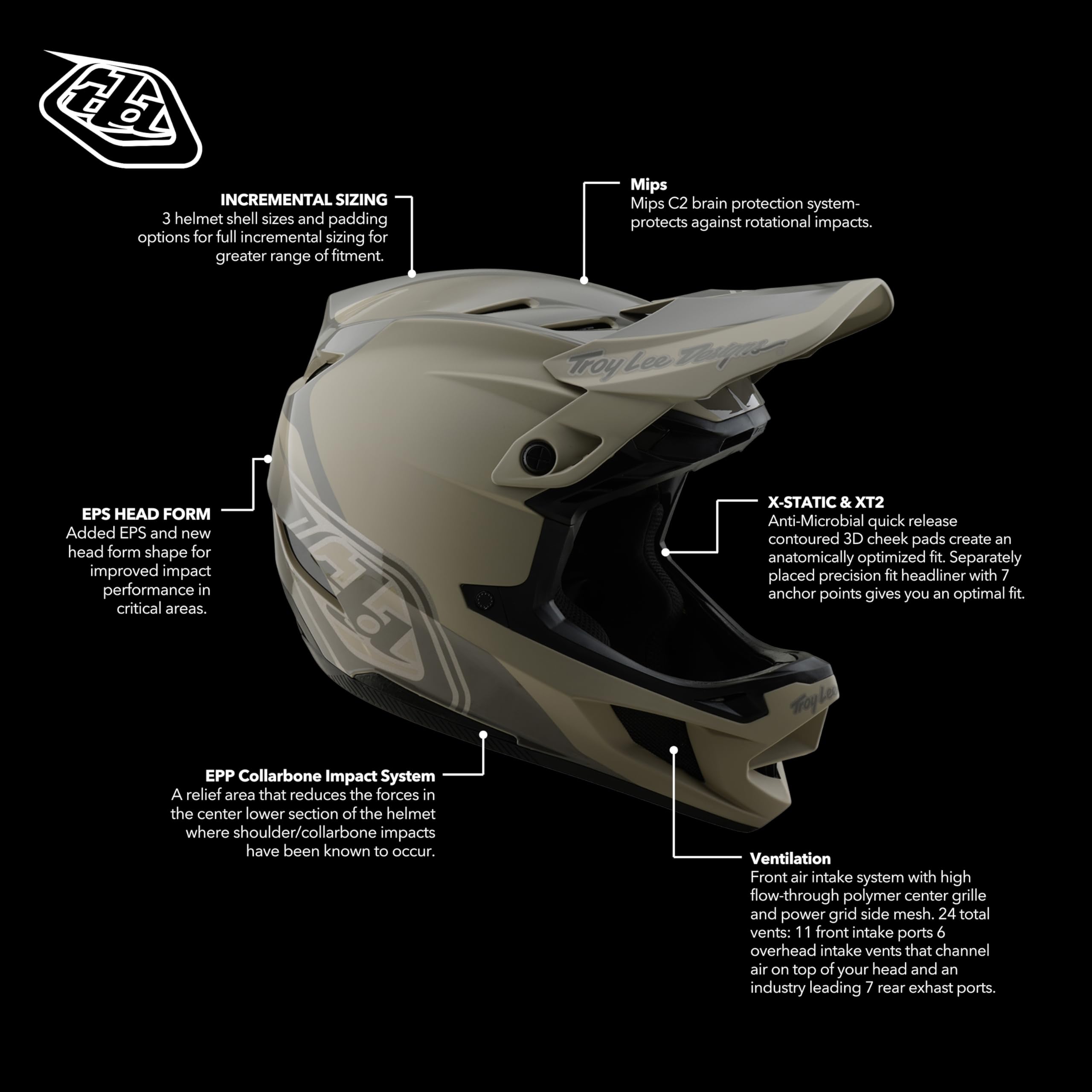 Troy Lee Designs D4 Polyacrylite Helmet, Shadow Timber, M