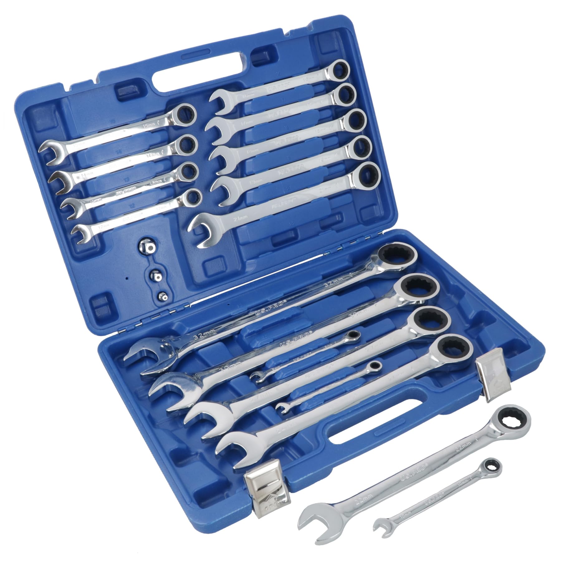 AB Tools Juego de llaves de carraca grande de 8mm a 32mm en Bergen A638