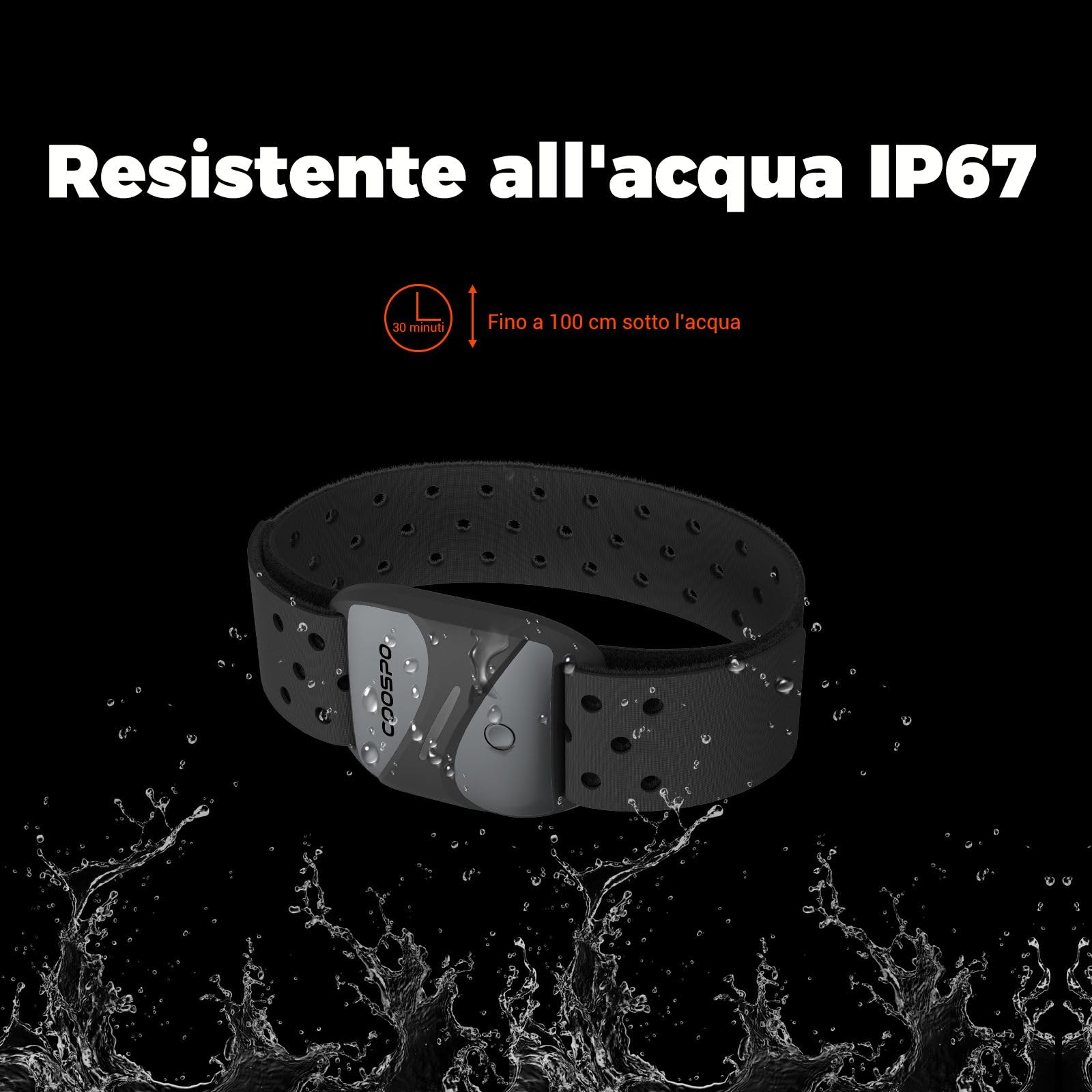 COOSPO HW807 Fascia Cardio Braccio Ant+ Bluetooth5.0 con Memoria,Cardiofrequenzimetro Fascia Cardio da Braccio Ottica Compatibile con Wahoo/heartool/Kinomap/Elite HRV/Rouvy/Mirror/Pulsoid