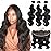 Beauhair Body Wave Bundles With Frontal - 9A Grade Brazilian Virgin Human Hair - Ear to Ear Lace Frontal (16 18 20+16 Frontal, Natural Color)