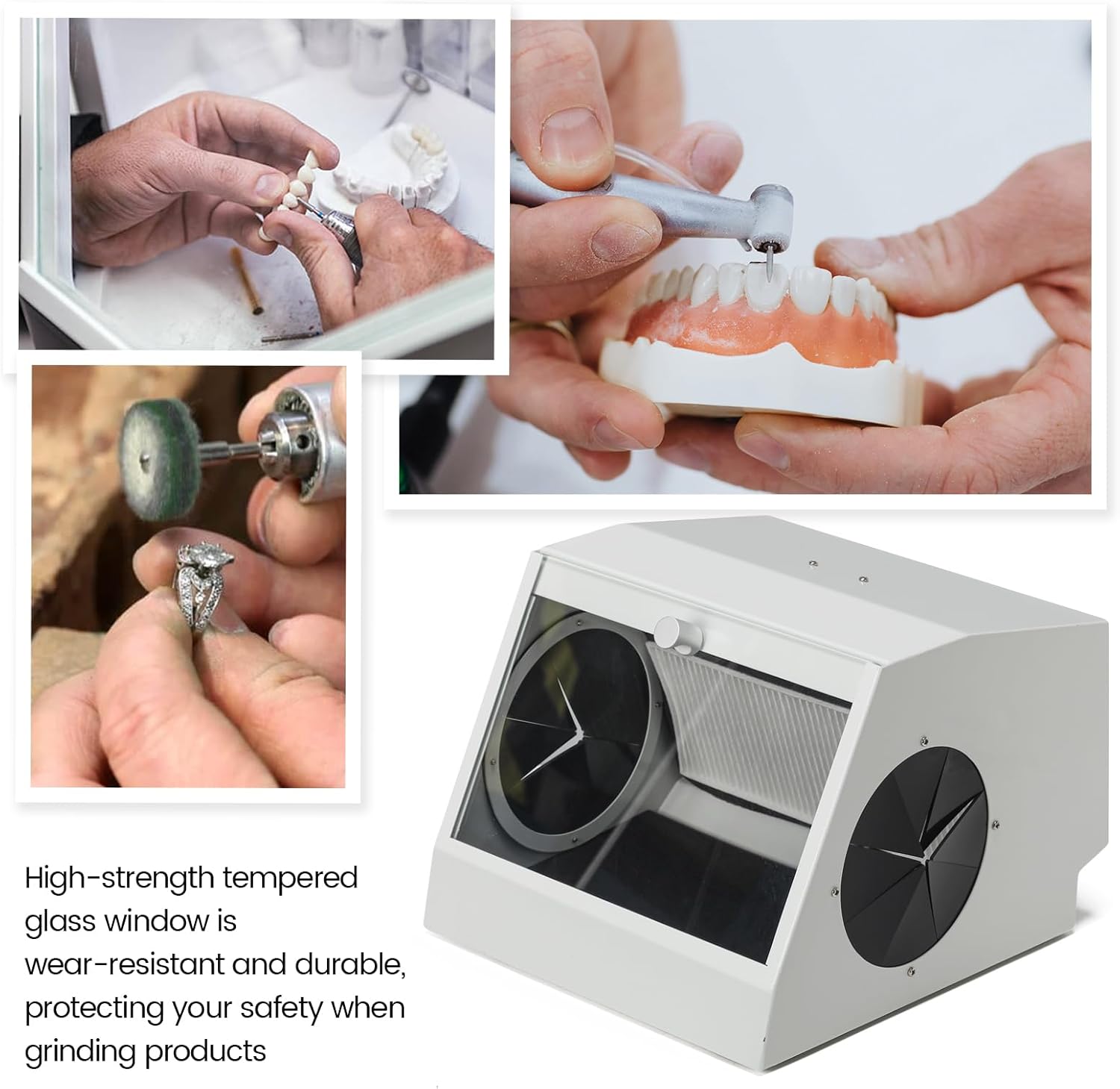 Lab Sandblaster Dust Collector, Equipped with Double Suction System and 6 LED Lamps with 5500k Brightness, Suitable for Absorbing Sandblasting dust