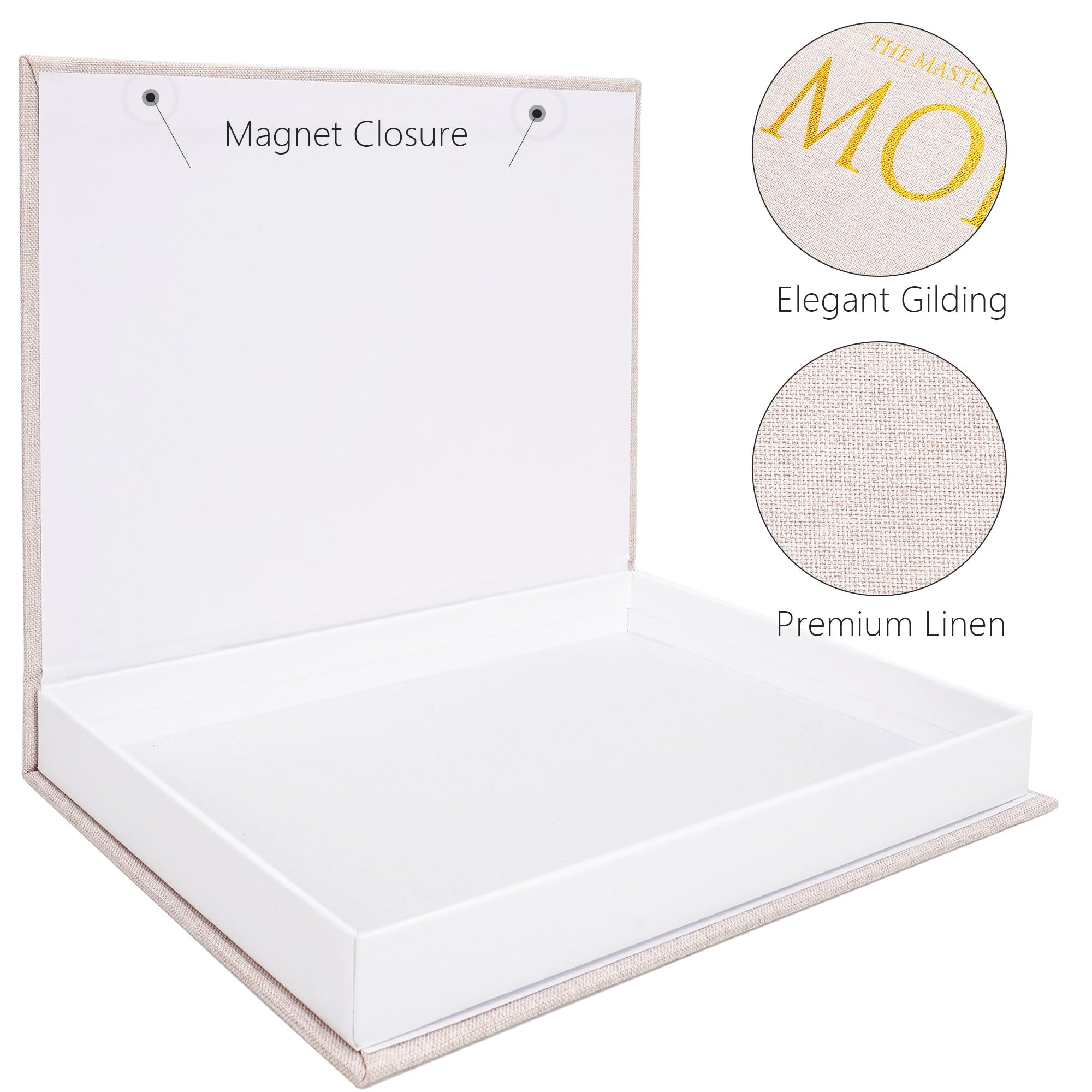 Lot de 2 Boîtes de Rangement Décoratives pour Livres Lin Synthétique | Dekorative Bücher, Für Bücherregale Couchtische Heimdekoration