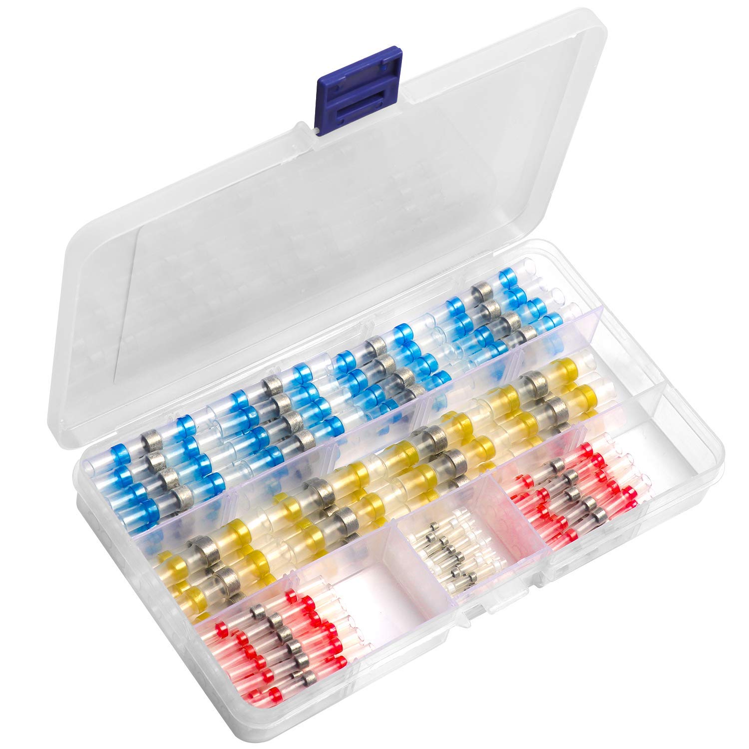 Rfvtgb Self Solder Heat Shrink Butt Connectors with Solder, Waterproof Solder Wire Connectors, Solder Sleeves for All Electrical Solder Wire Splicing & Repair (130Pcs)