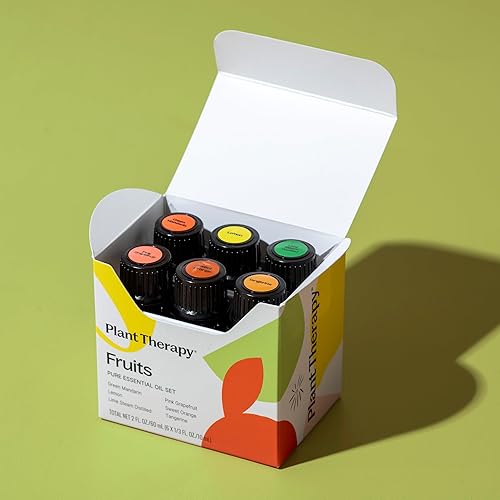 Miniatura 7 de Muestras de 6 aceites esenciales de frutas de Plant Therapy, incluye aceites esenciales 100% puros sin diluir de naranja dulce, pomelo rosado, lima,