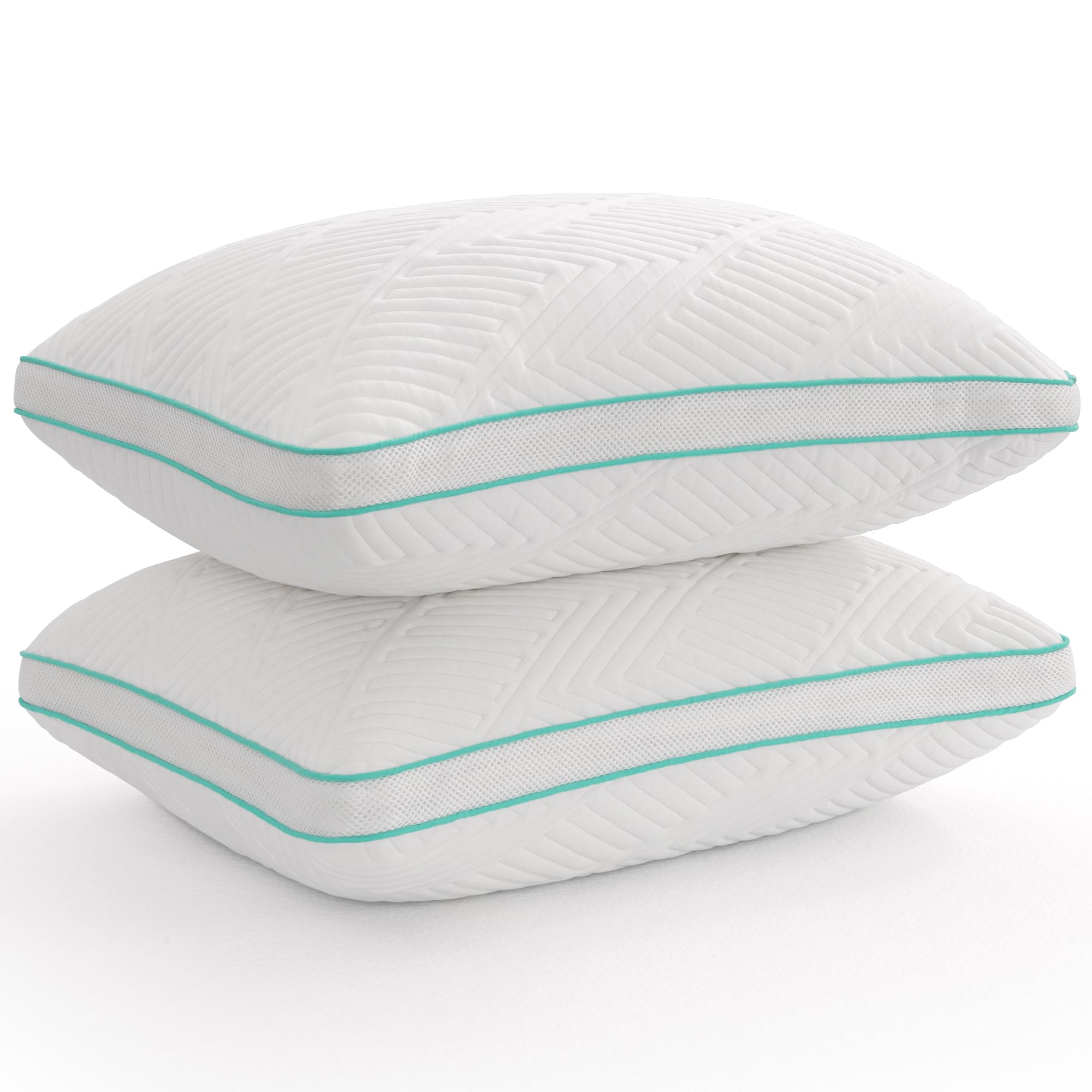 Pillows 2 Pack, Shredded Memory Foam Pillow, Hypoallergenic Hotel Bed Pillows for Comforta...