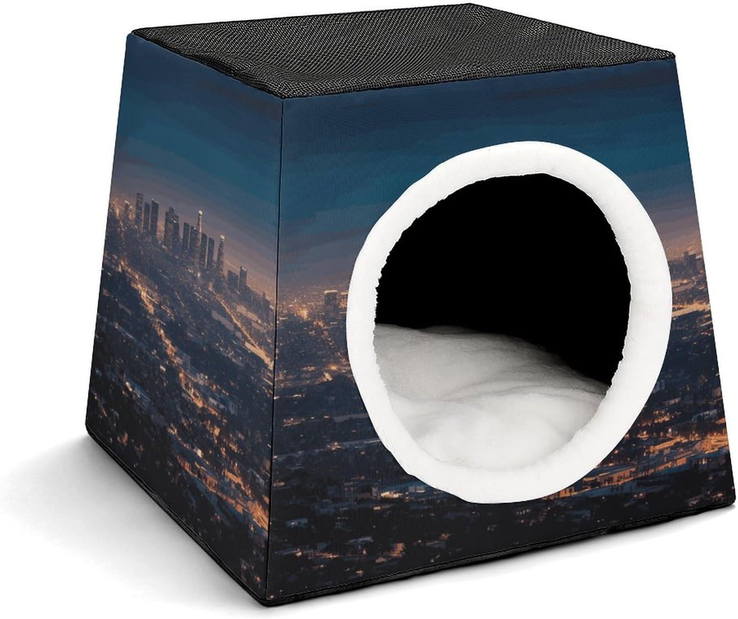 Pet Sleeping Nest Bed, Los Angeles Skyline Printed Dog House Cat Nest, Winter Pet House are Suitable for Most Cats, Dogs, and Other Small Pets