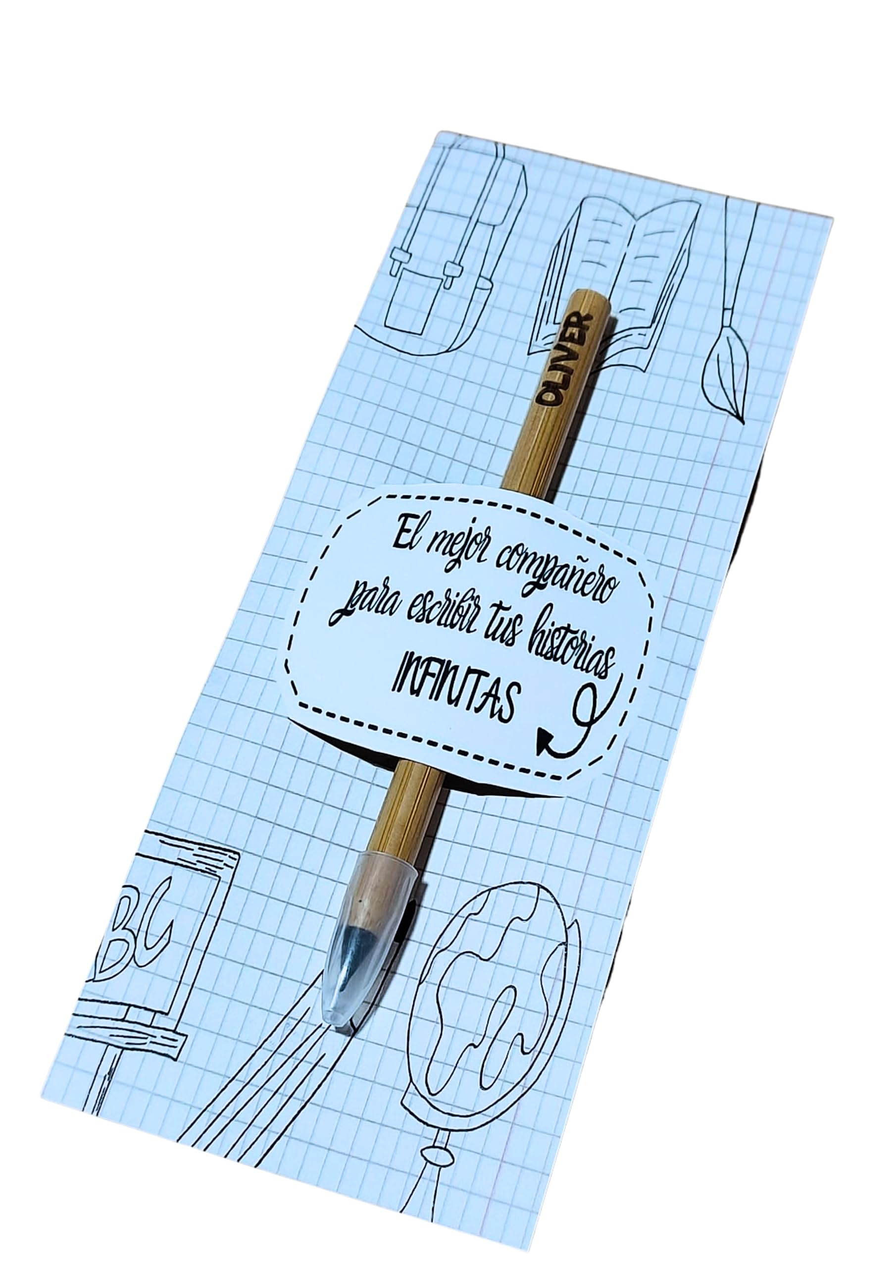 BurningWood Lápiz Eterno de Bambú Personalizado con Nombre - Ideal para Cumpleaños, Bodas, Graduaciones - Incluye Tarjeta Personalizable - Ecológico y Duradero
