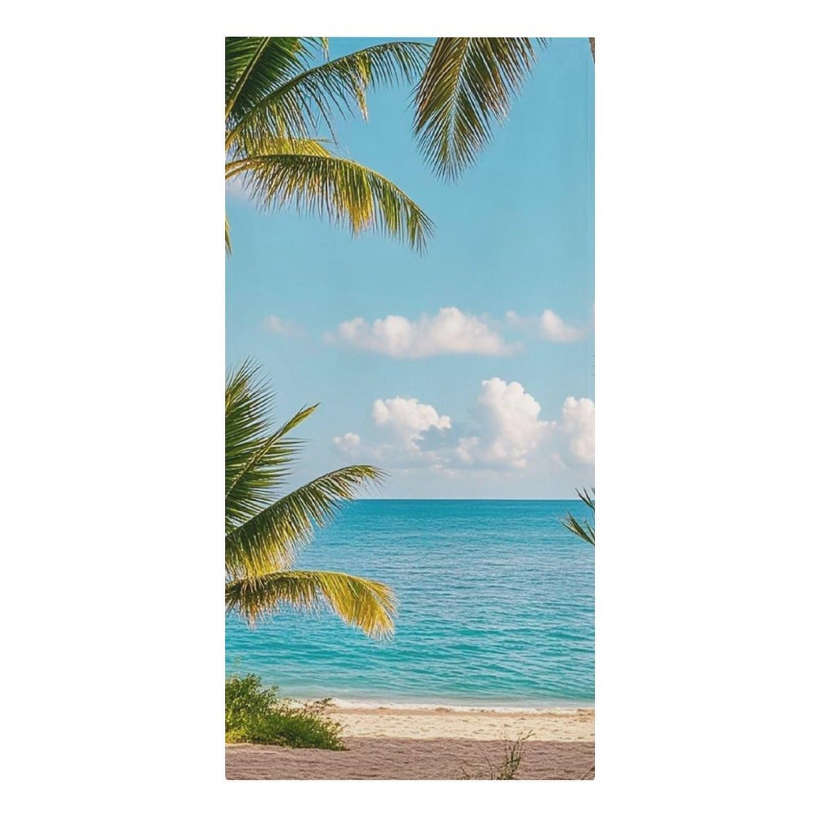 QMNLKH Tropical Palm Trees Beach Towel for Women, Large Microfiber Pool Towel for Men, Absorbent Swim Towels for Home, Lightweight Bath Towels for Camping, Yoga, 30.3"x61.4"