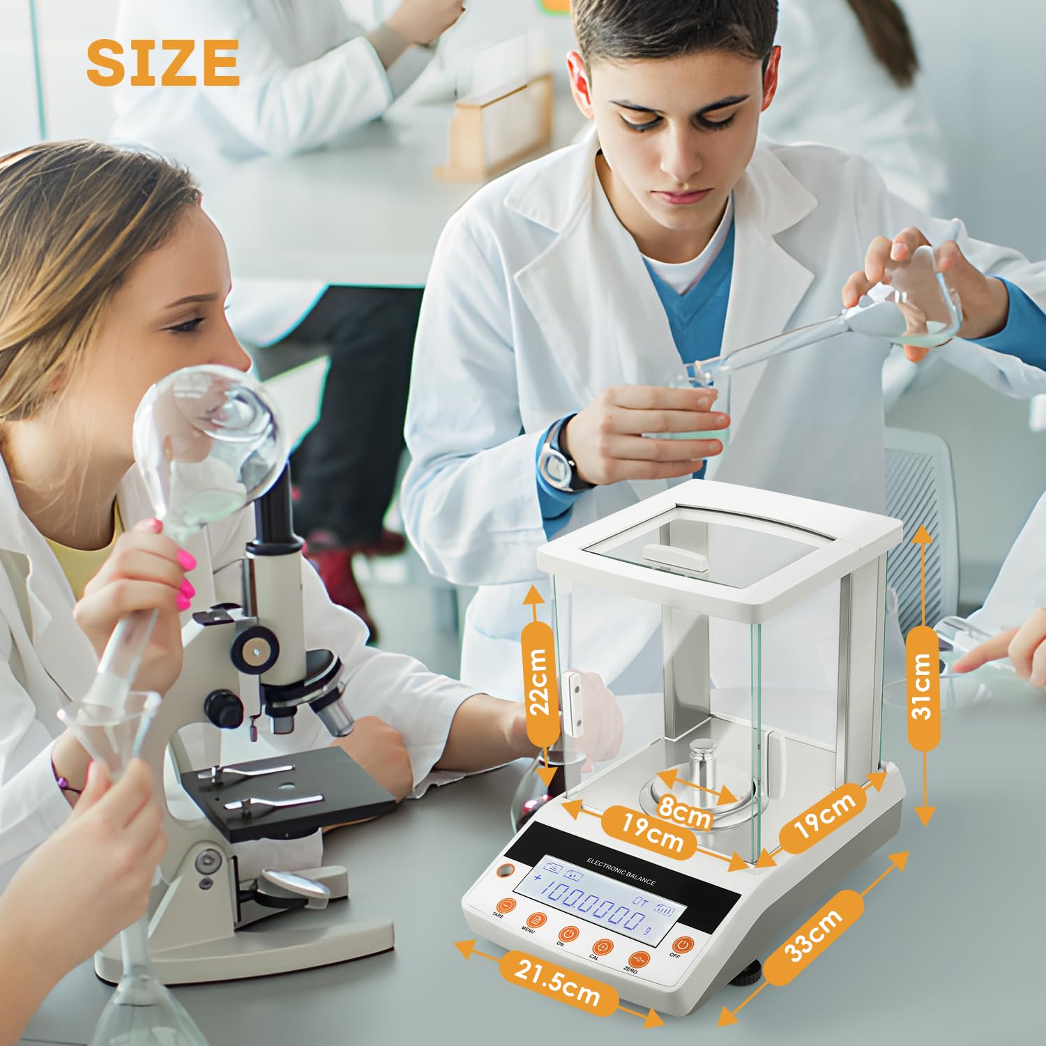 Bonvoisin Balance de Précision Balance de Laboratoire Analytique Numérique 0.1mg de Haute Précision Balance Électronique RS232 Interface Certificat CE (120g, 0.1mg)