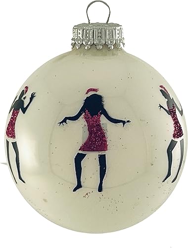 Miniatura 2 de Adornos de cristal para árbol de Navidad, 2.638 in2.625 pulgadas 4 piezas, bolas decoradas de Christmas By Krebs sin costuras para colgar decoración