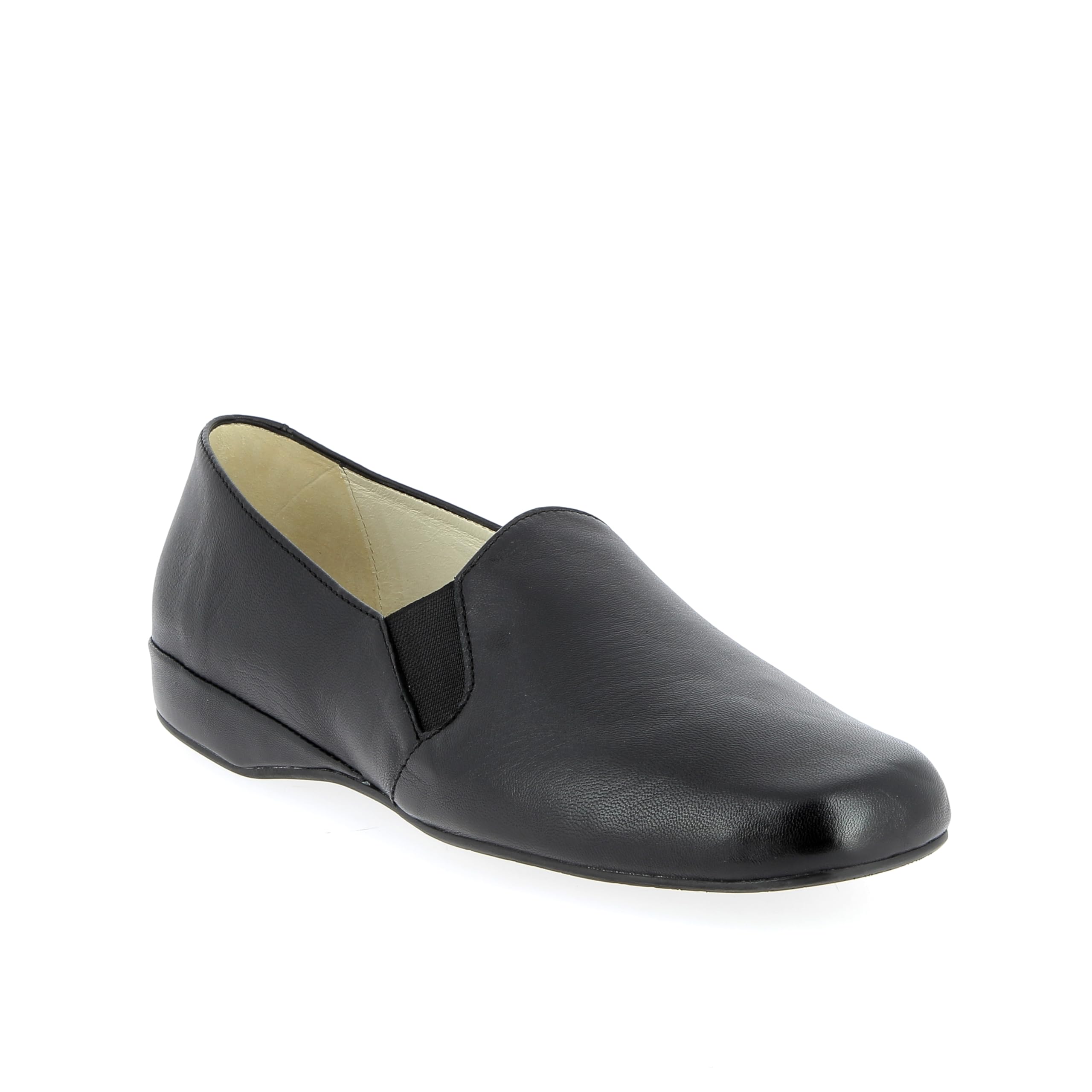 HELLER Pantoufles/Chaussons en cuir souple noir pour Homme semelle gomme | TAVON