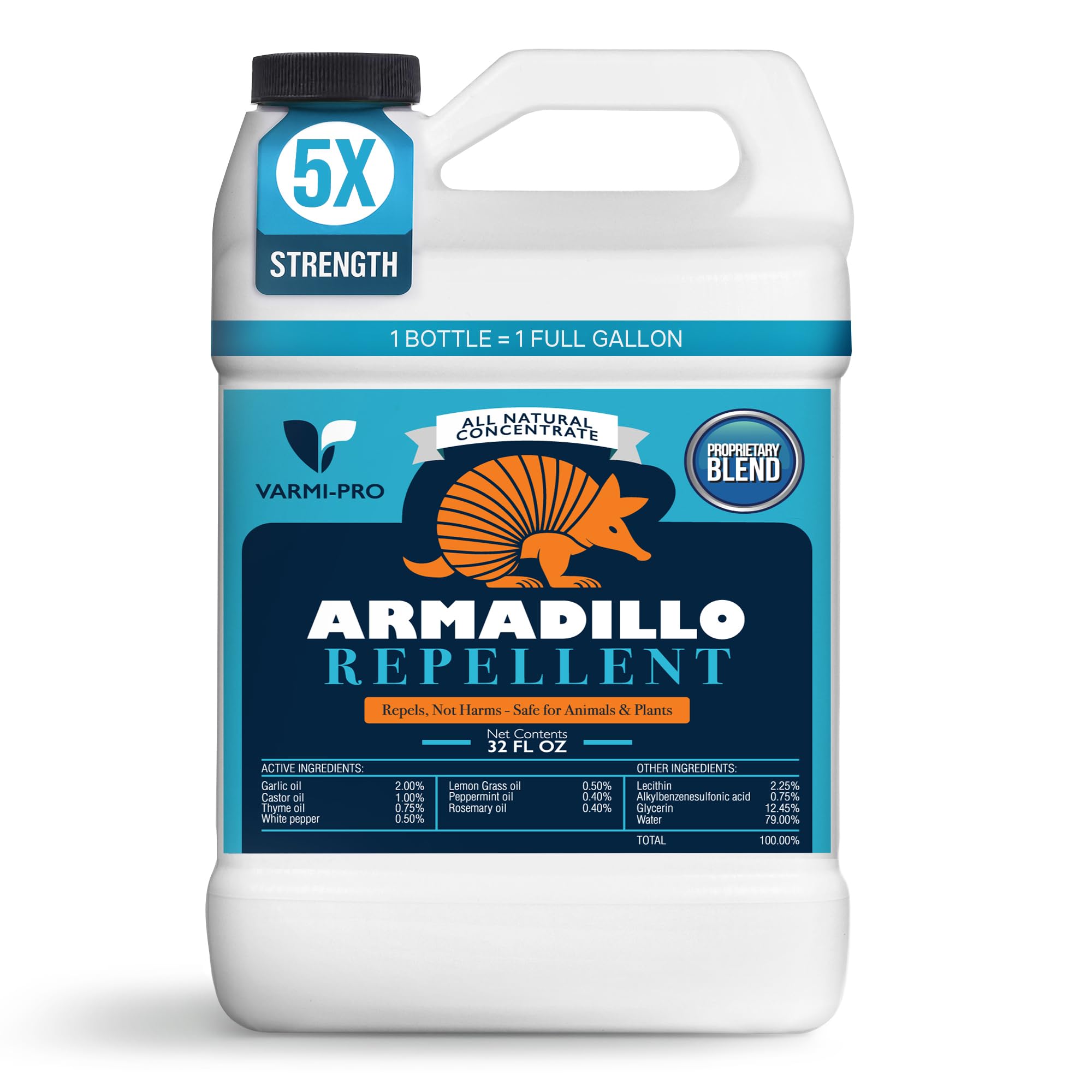 VarmiPro Armadillo Repellent Spray Concentrate - 32 fl oz Natural Outdoor Armadillo Deterrent