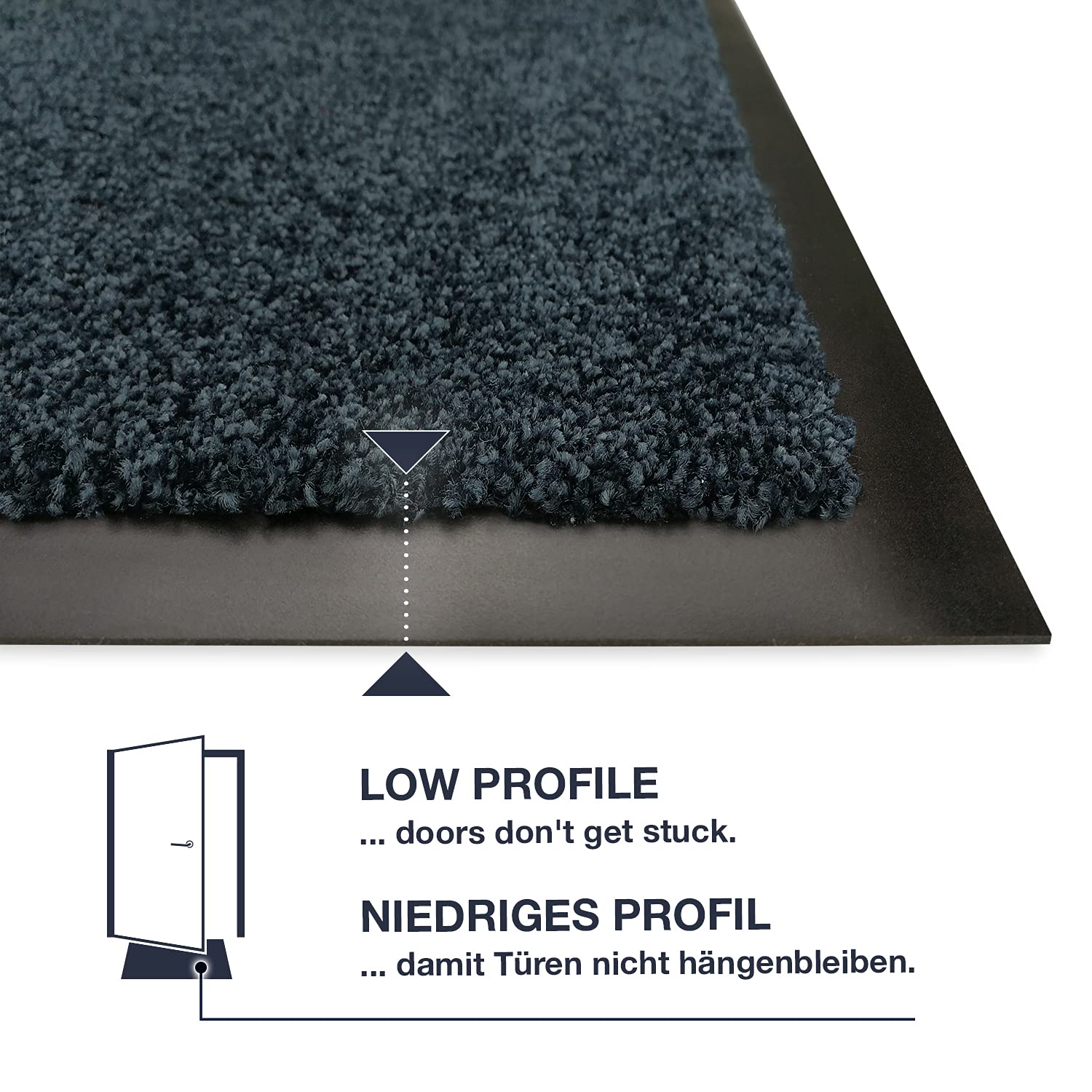 WohnDirect Fußmatte 70x120 cm Anthrazit – XL Eingang, rutschfest, waschbar